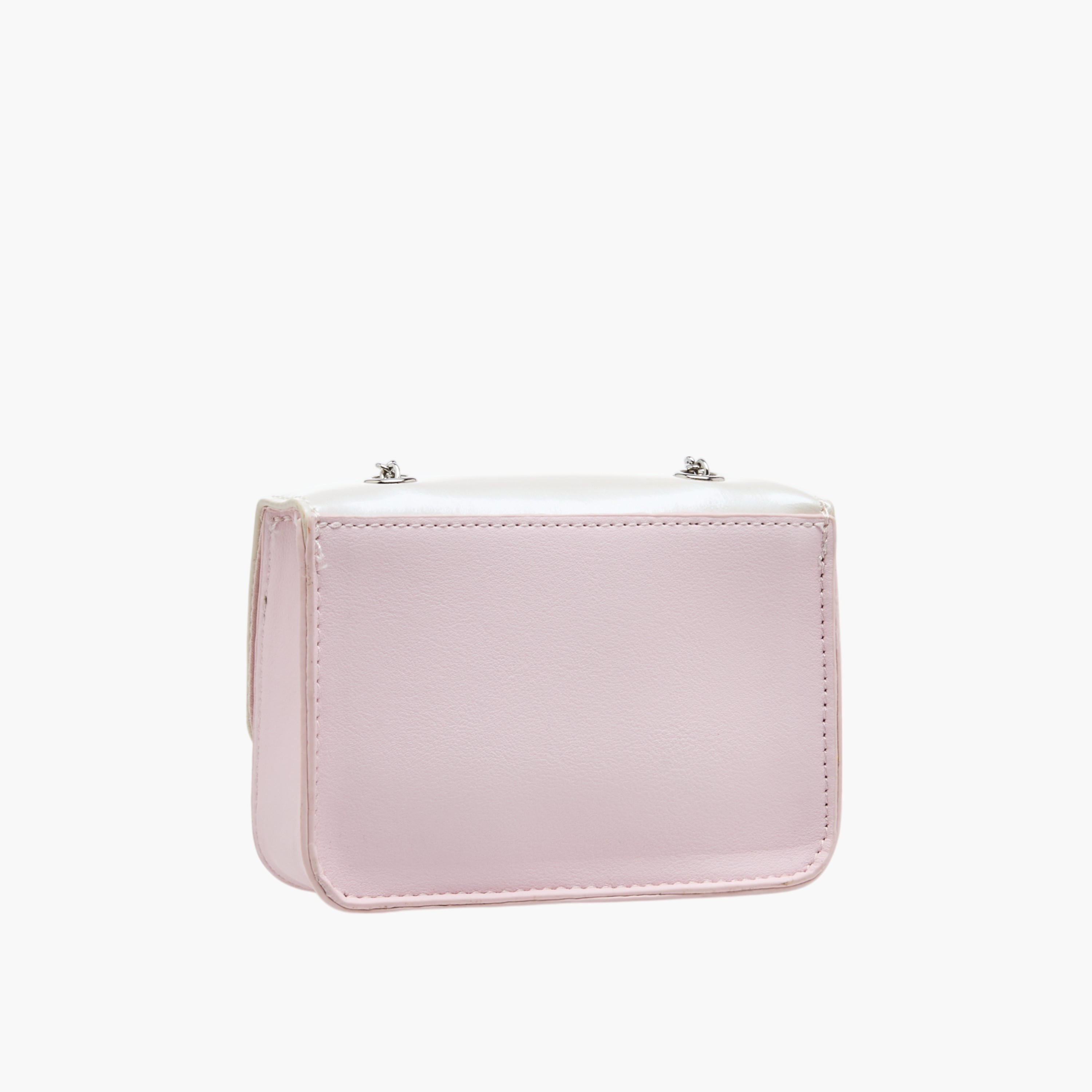 Barbie Heart Accent Crossbody Bag with Chain Accented Strap and Flap Closure-girls-accessories-bags-image-3