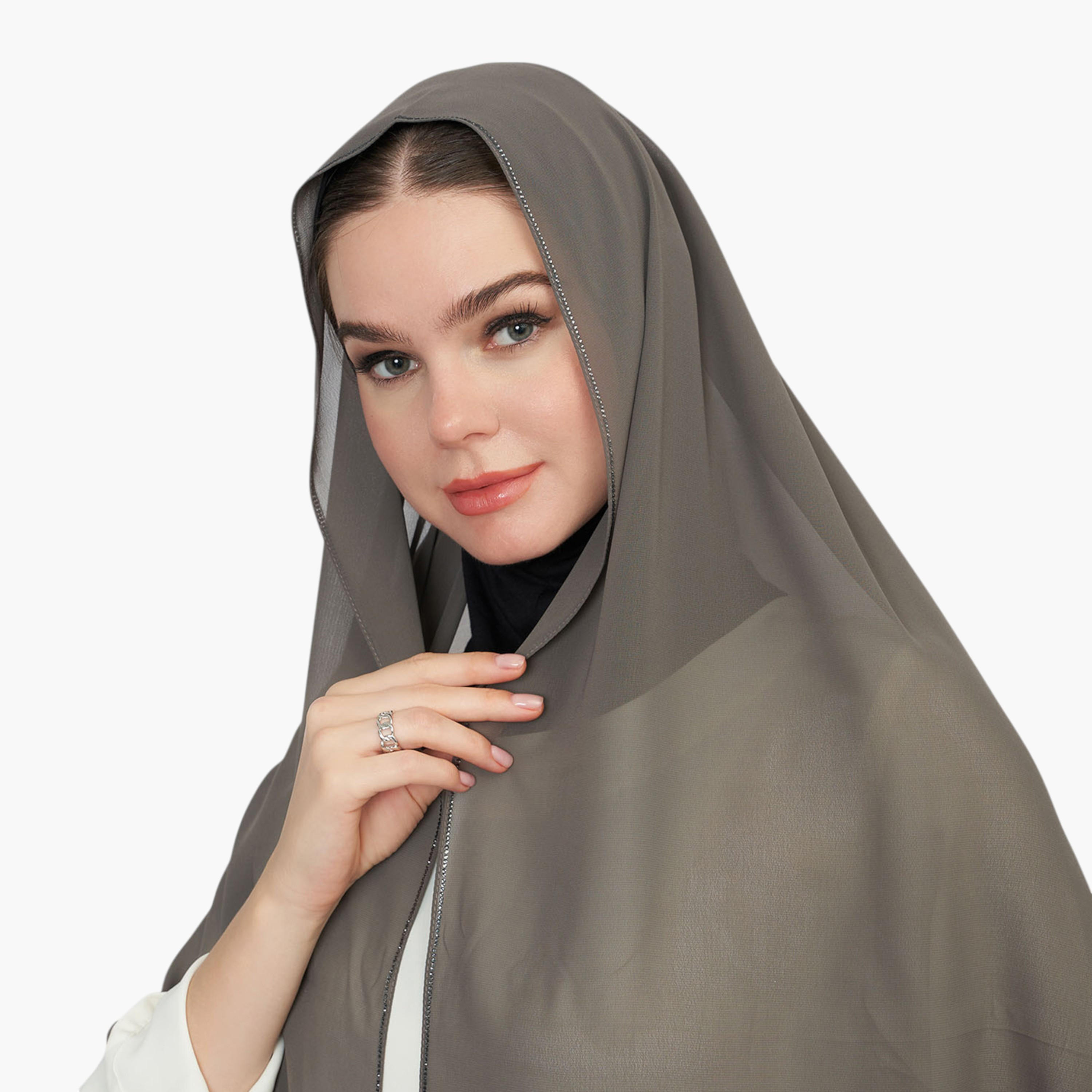 حجاب بتطريز شعار-women-arabicclothing-headscarf-hijab-image-1