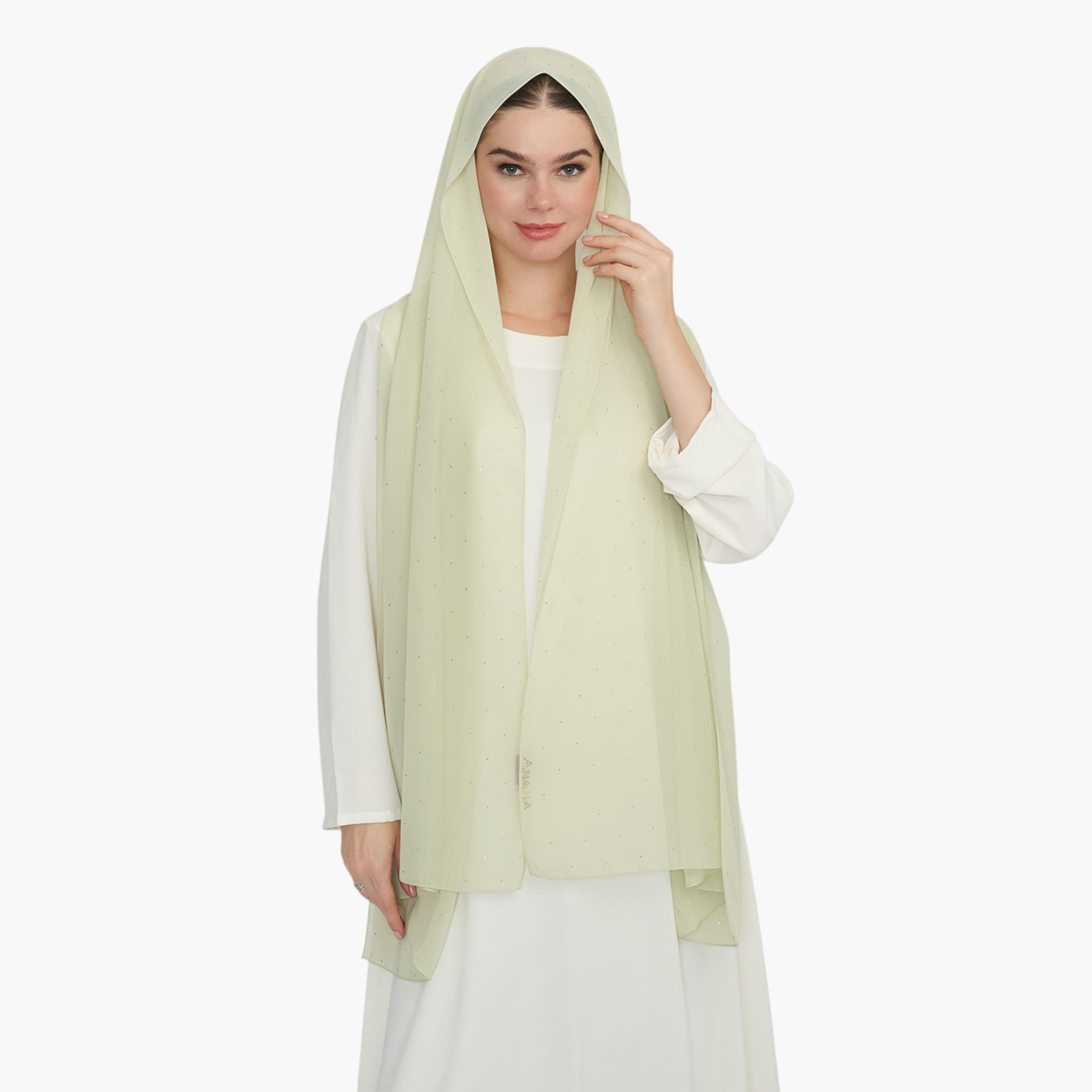 Logo Embellished Hijab-women-arabicclothing-headscarf-hijab-image-2