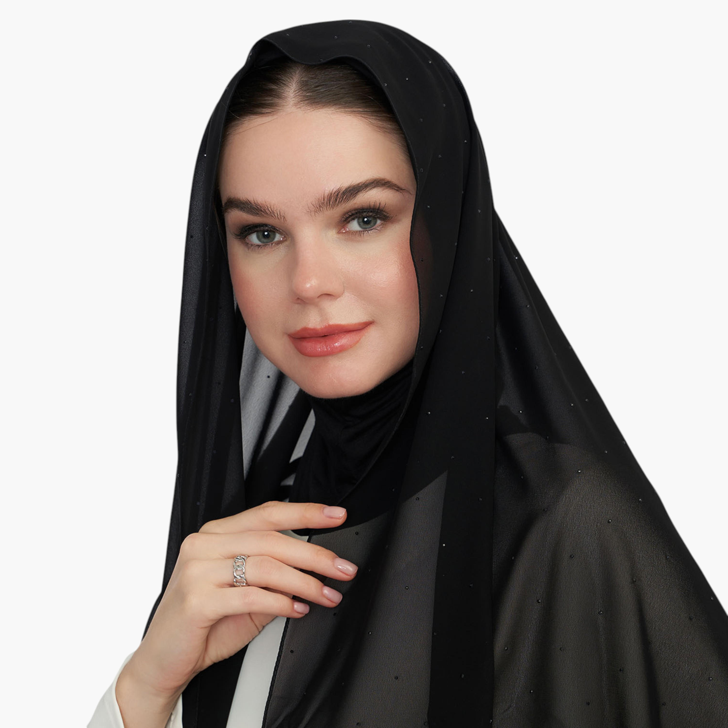 Stone Embellished Hijab-women-arabicclothing-headscarf-hijab-image-1