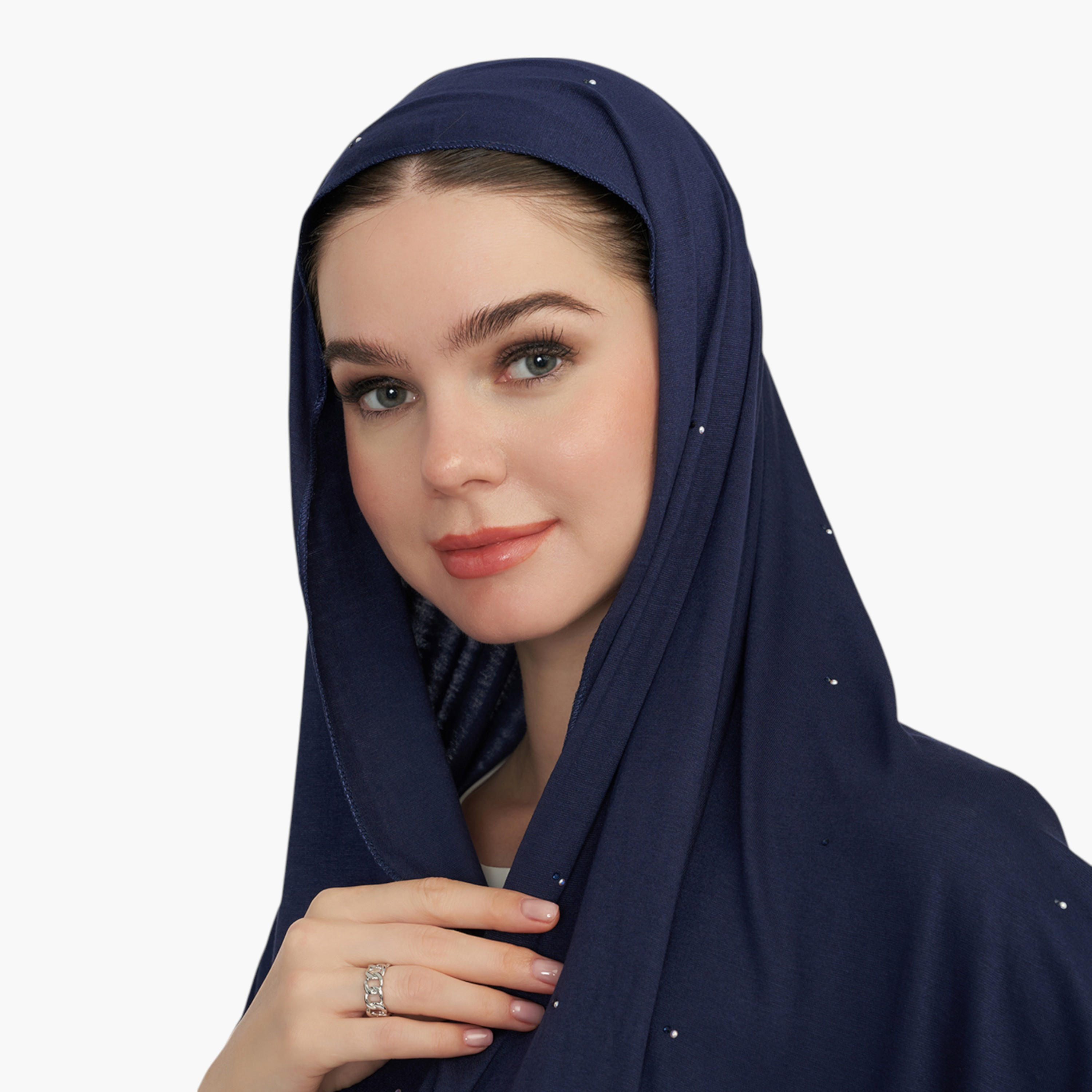 Stone Embellished Hijab-women-arabicclothing-headscarf-hijab-image-1