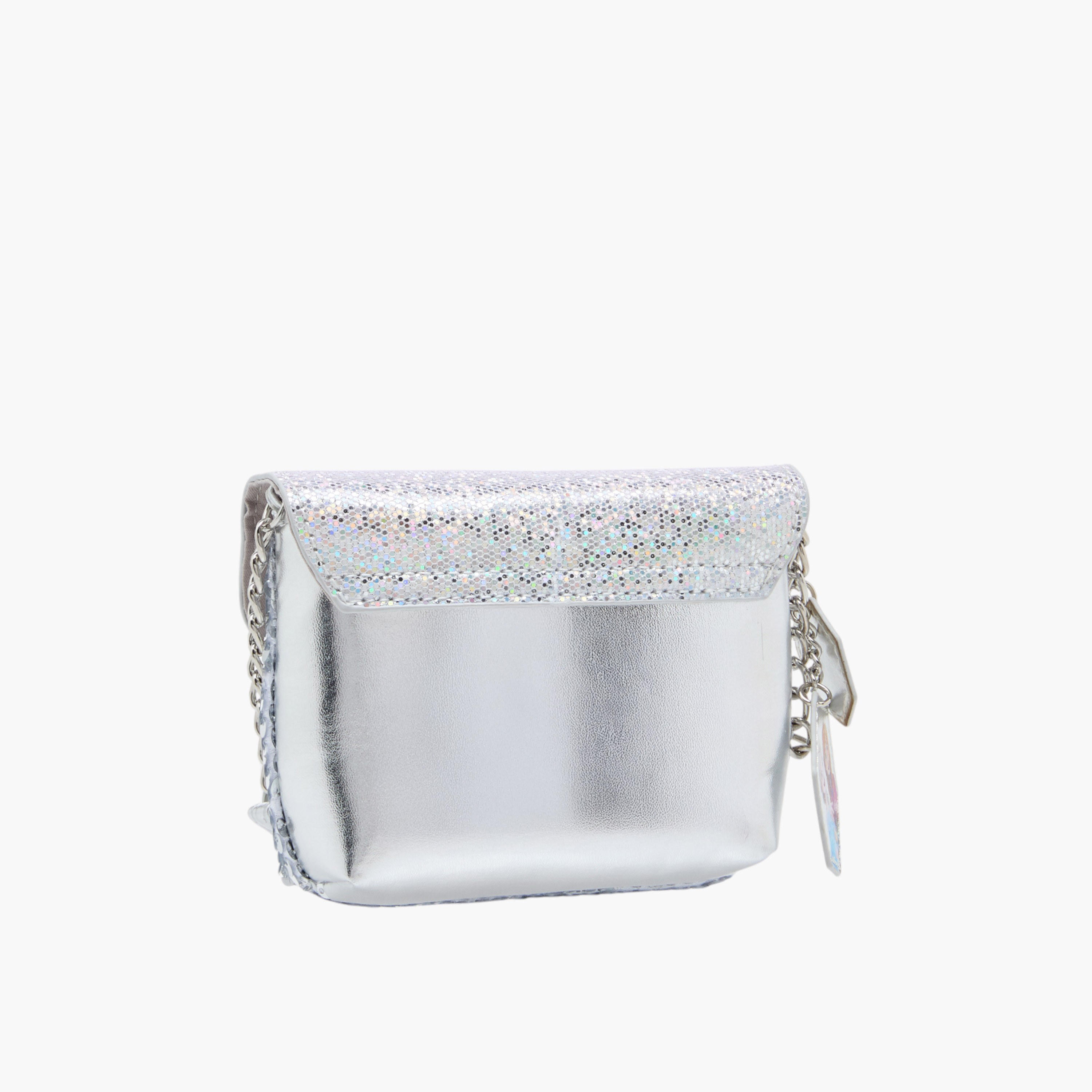Disney Elsa and Anna Print Sequin Embellished Crossbody bag with Flap Closure-girls-accessories-bags-image-3
