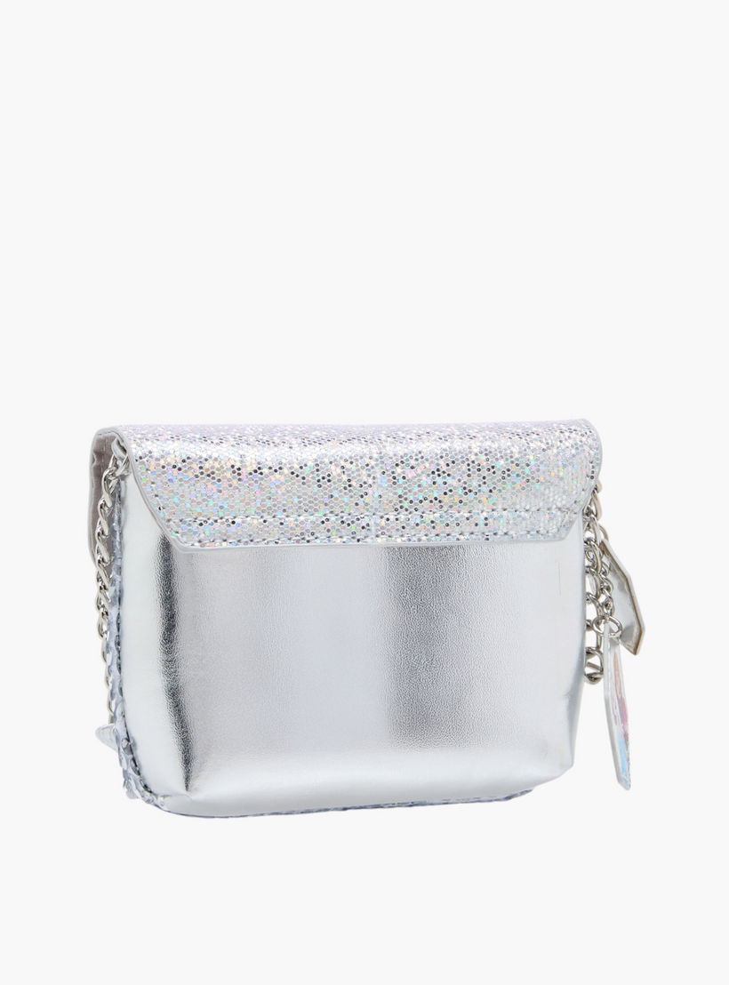 Disney Elsa and Anna Print Sequin Embellished Crossbody bag with Flap Closure-girls-accessories-bags-image-3