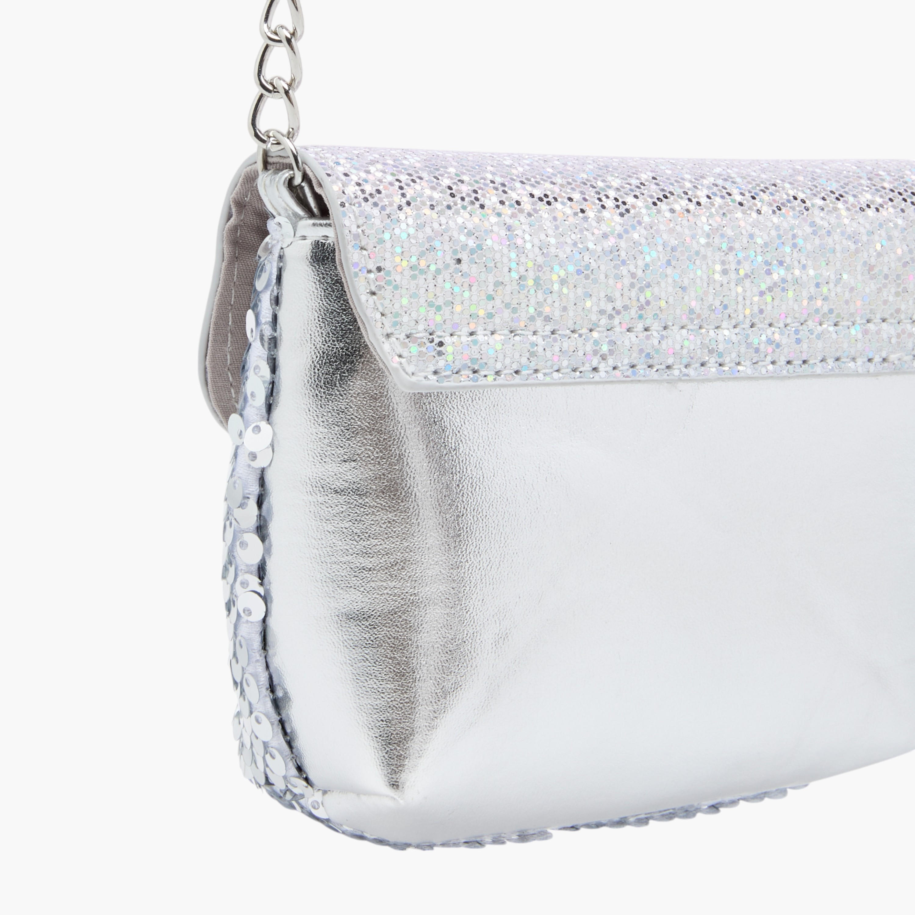 Disney Elsa and Anna Print Sequin Embellished Crossbody bag with Flap Closure-girls-accessories-bags-image-5