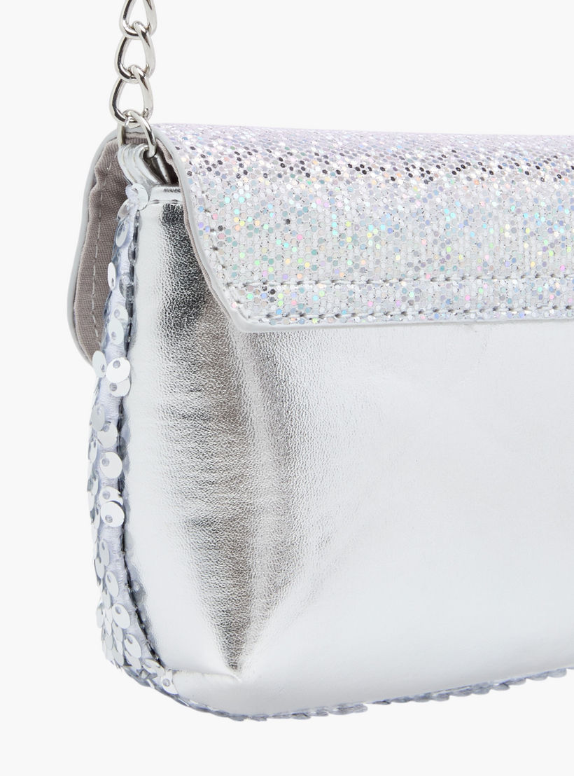 Disney Elsa and Anna Print Sequin Embellished Crossbody bag with Flap Closure-girls-accessories-bags-image-5