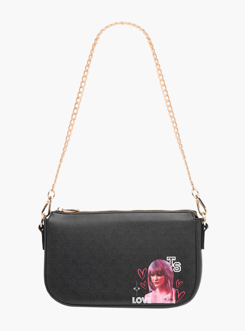 Sasha Taylor Swift Print Shoulder Bag with Detachable Strap and Zip Closure-women-bagsandwallets-handbags-image-3