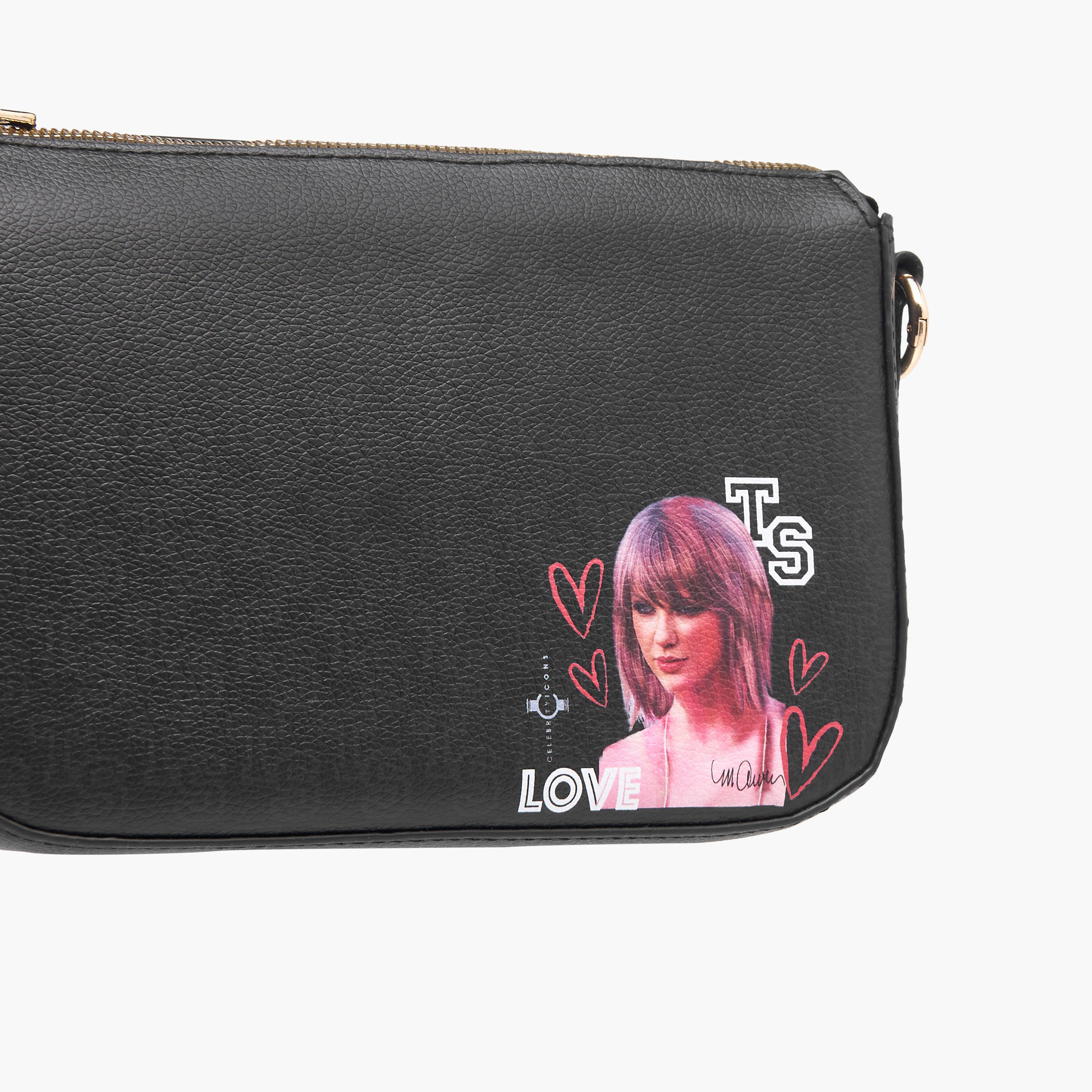 Sasha Taylor Swift Print Shoulder Bag with Detachable Strap and Zip Closure-women-bagsandwallets-handbags-image-5