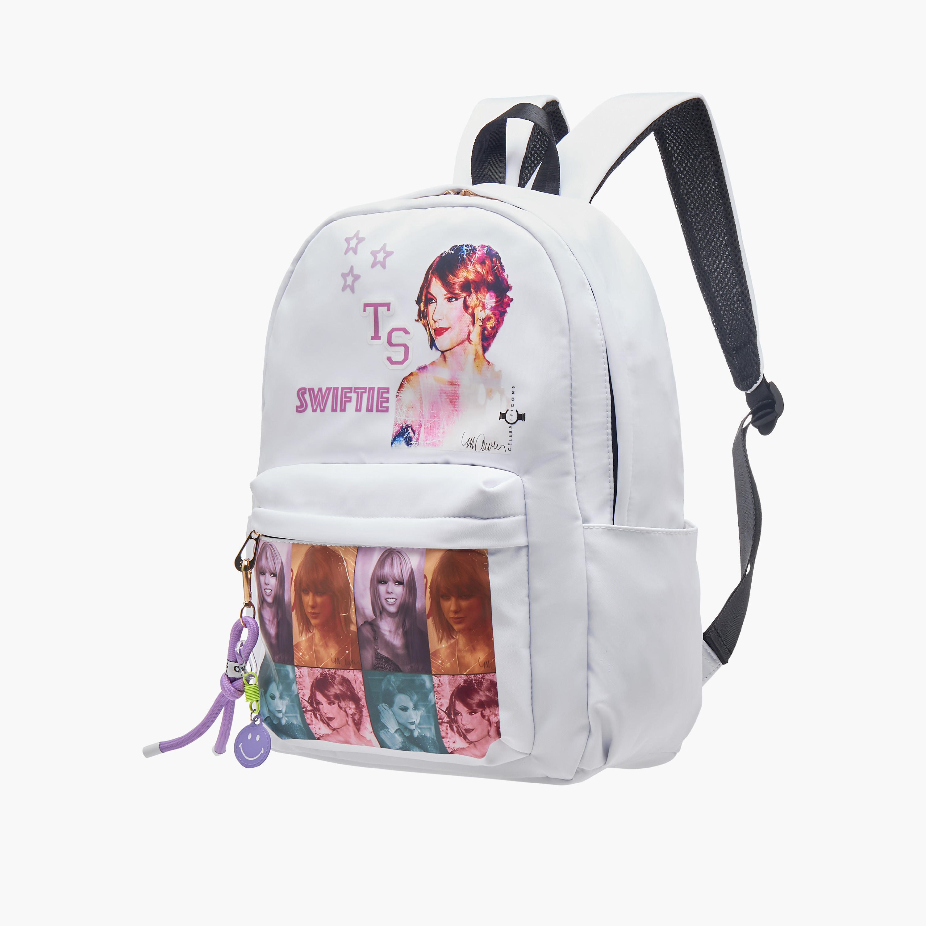 Sasha Taylor Swift Print Backpack with Zip Closure and Laptop Compartment-women-bagsandwallets-backpacks-image-3