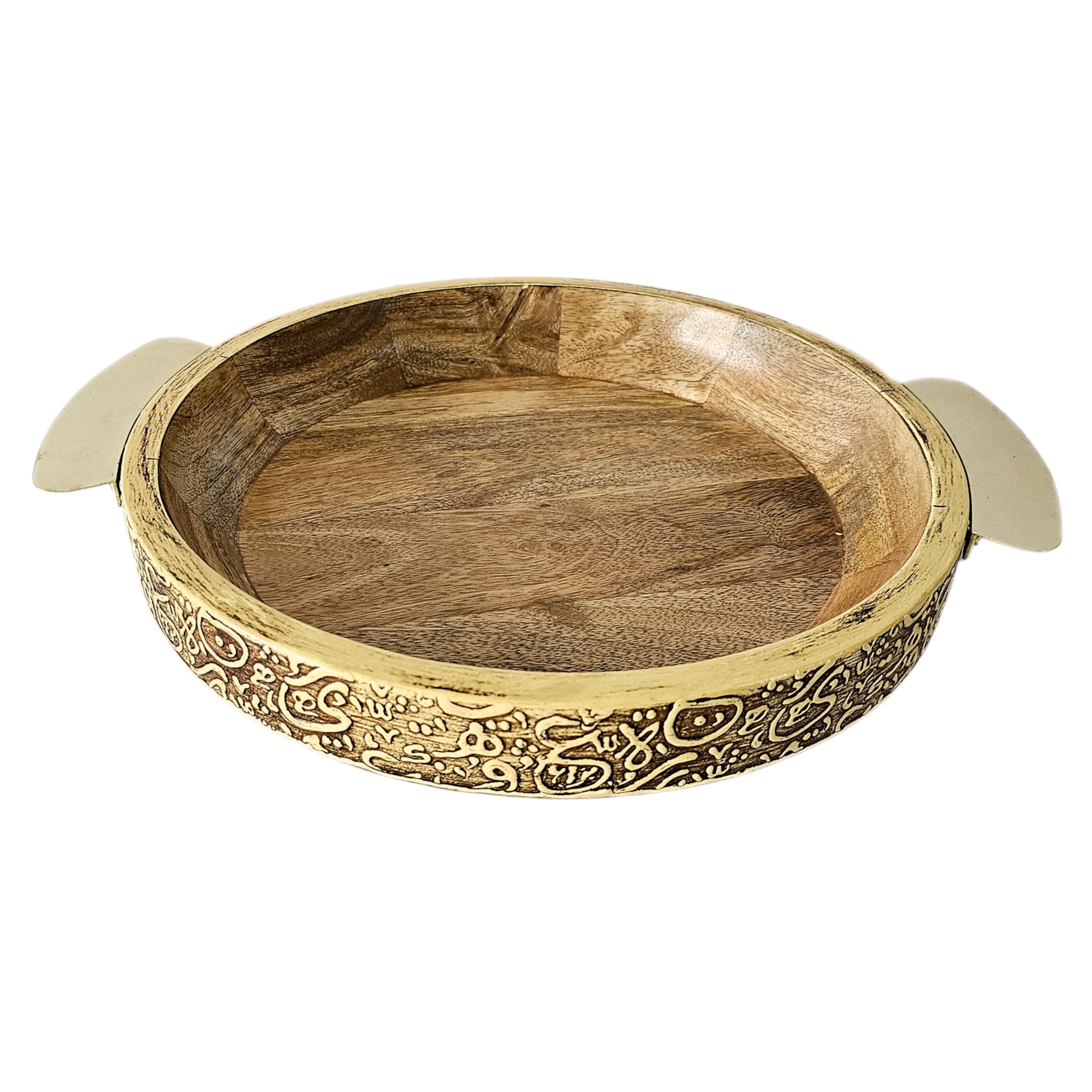 Crafted by Lifestyle Painted Detail Wooden Decorative Tray - 46 cms-household-dining-serveware-servingtrays-image-1