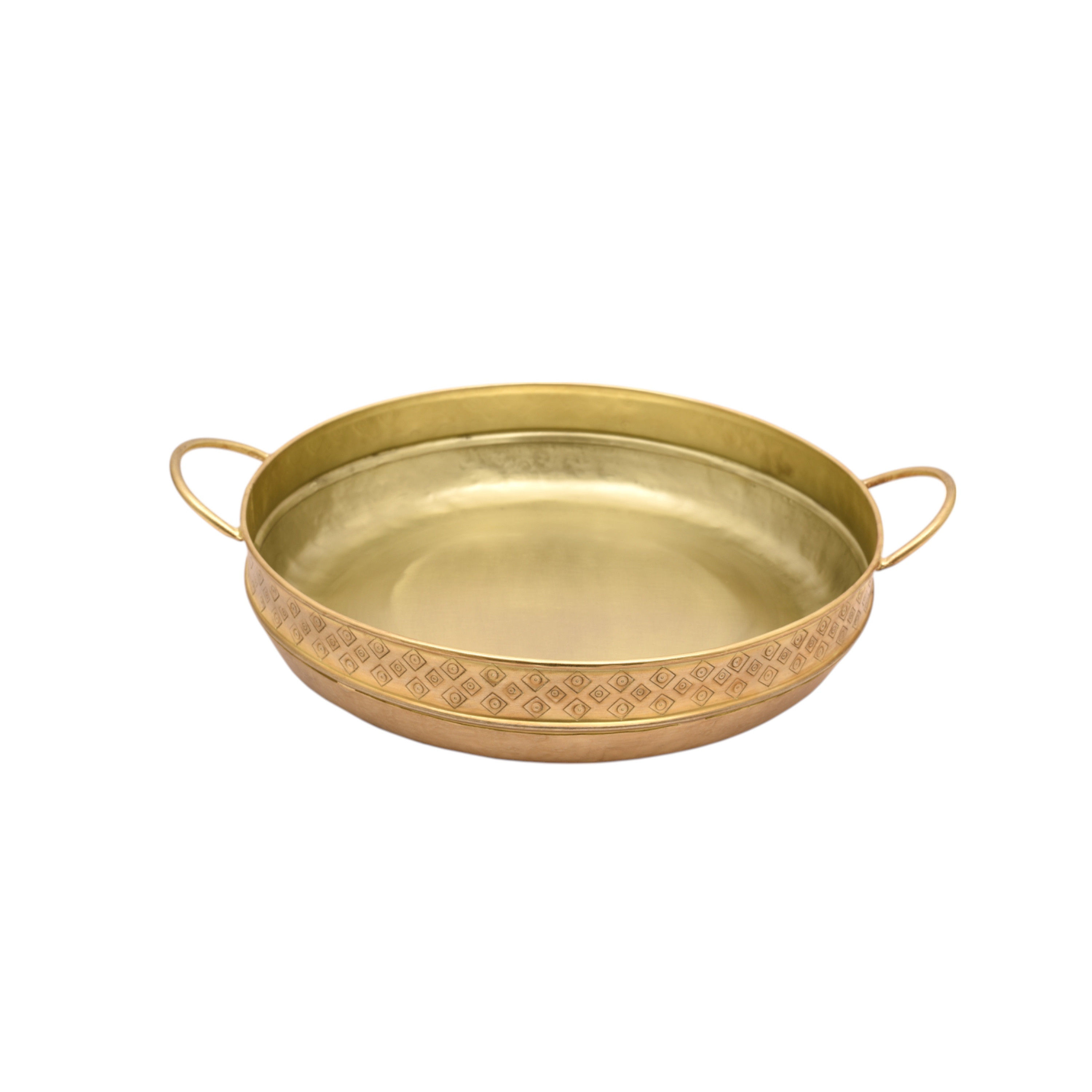 Crafted by Lifestyle Oval Metal Tray with Handles - 38x31 cms-household-dining-serveware-servingtrays-image-1