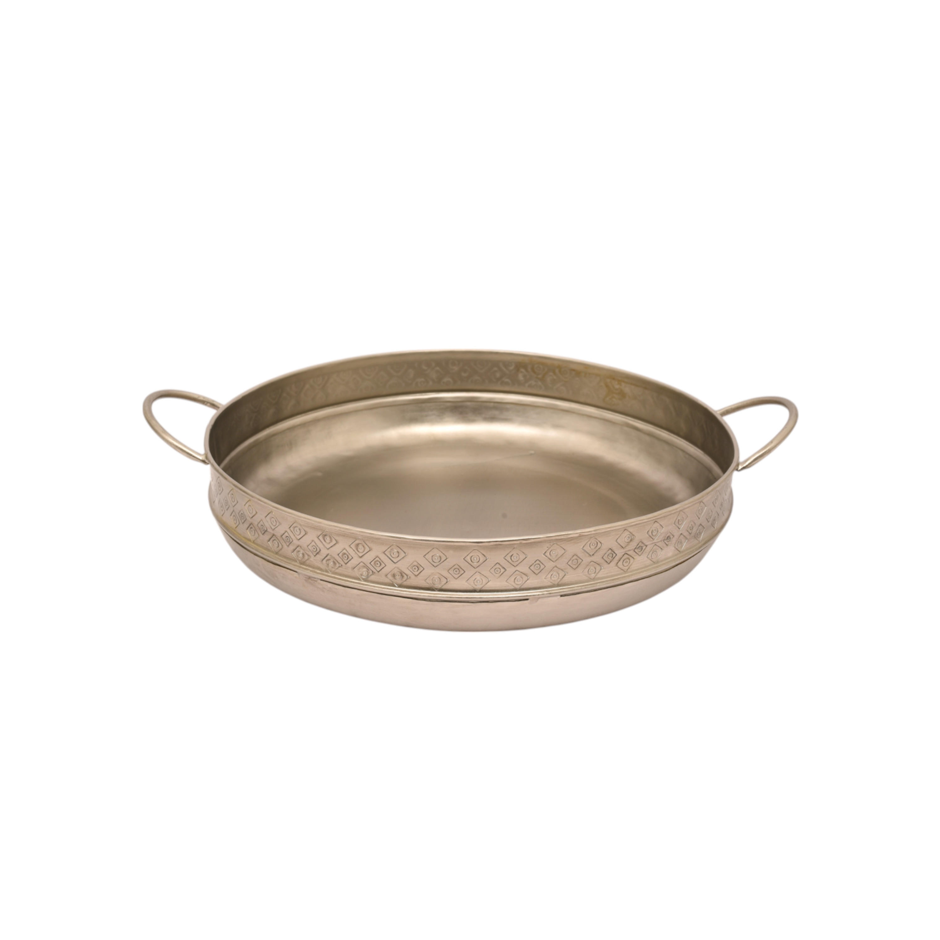 Crafted by Lifestyle Metal Tray with Handles - 38x31 cms-household-dining-serveware-servingtrays-image-1