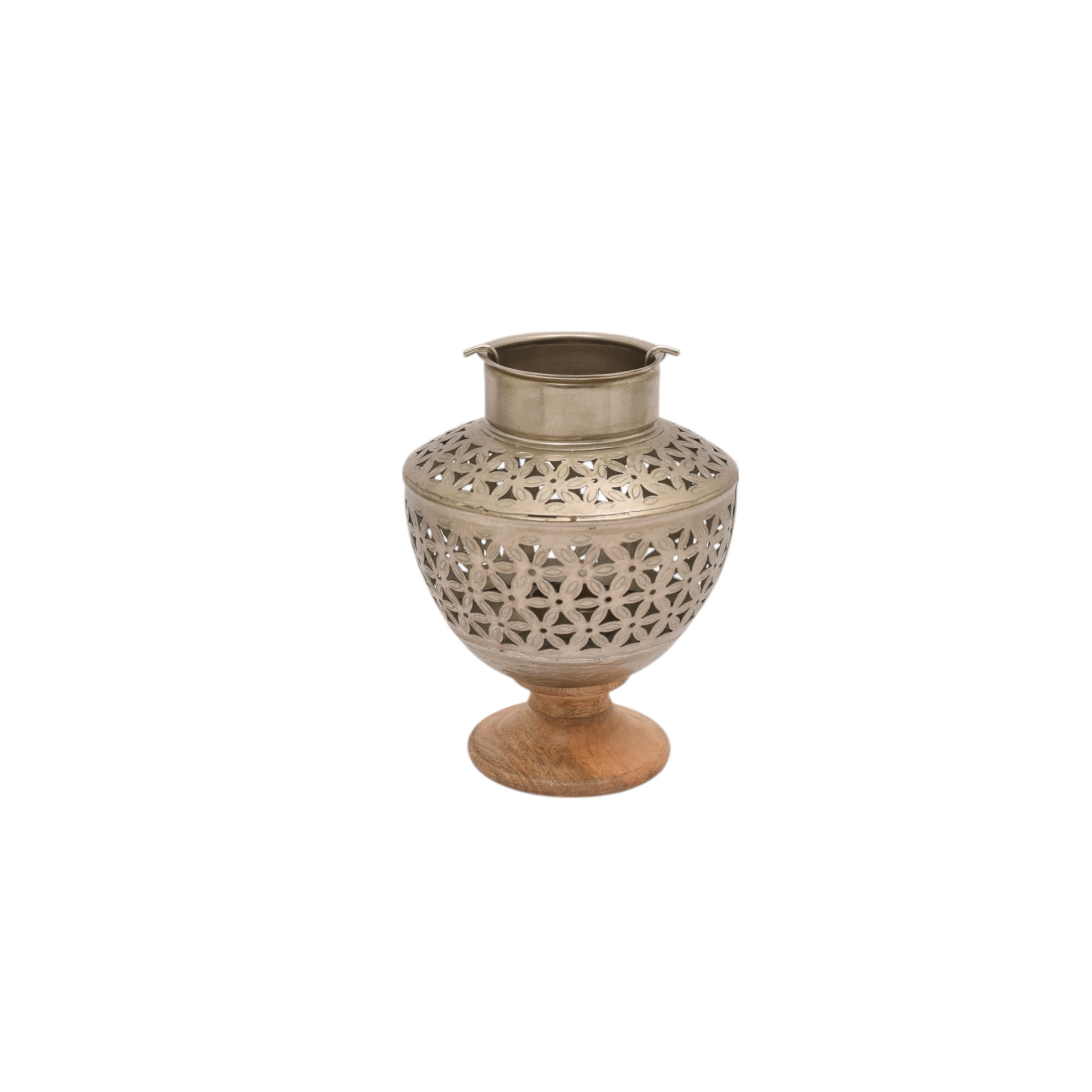 Crafted by Lifestyle Metal Cutwork Detail Candleholder - 19 cms-household-decor-candleholdersandlanterns-image-1