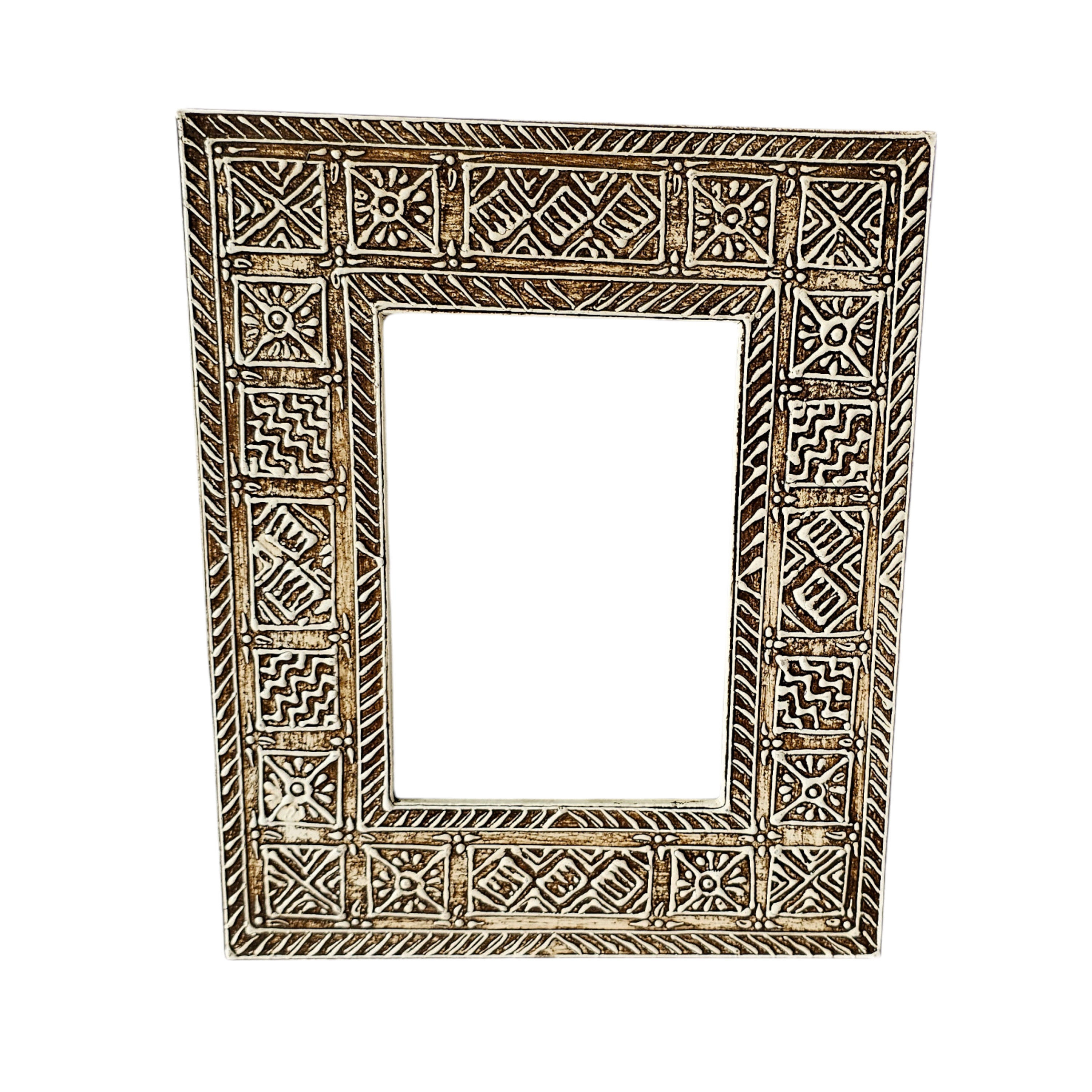 Crafted by Lifestyle Painted Detail Wooden Frame-household-walldecorandmirrors-photoframes-image-1