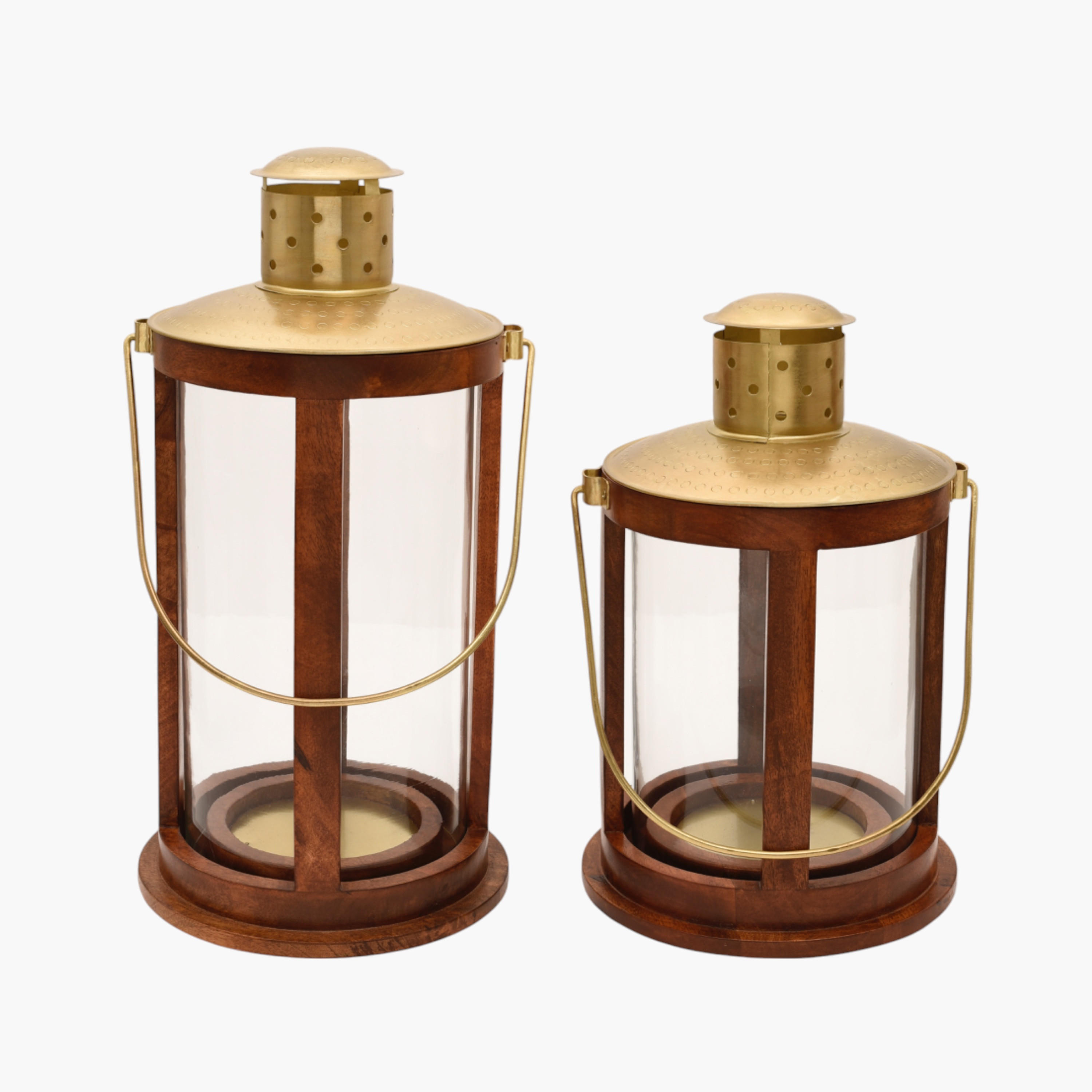 Crafted by Lifestyle by Lifestyle Wooden Lantern - 39 cms-household-decor-candleholdersandlanterns-image-2