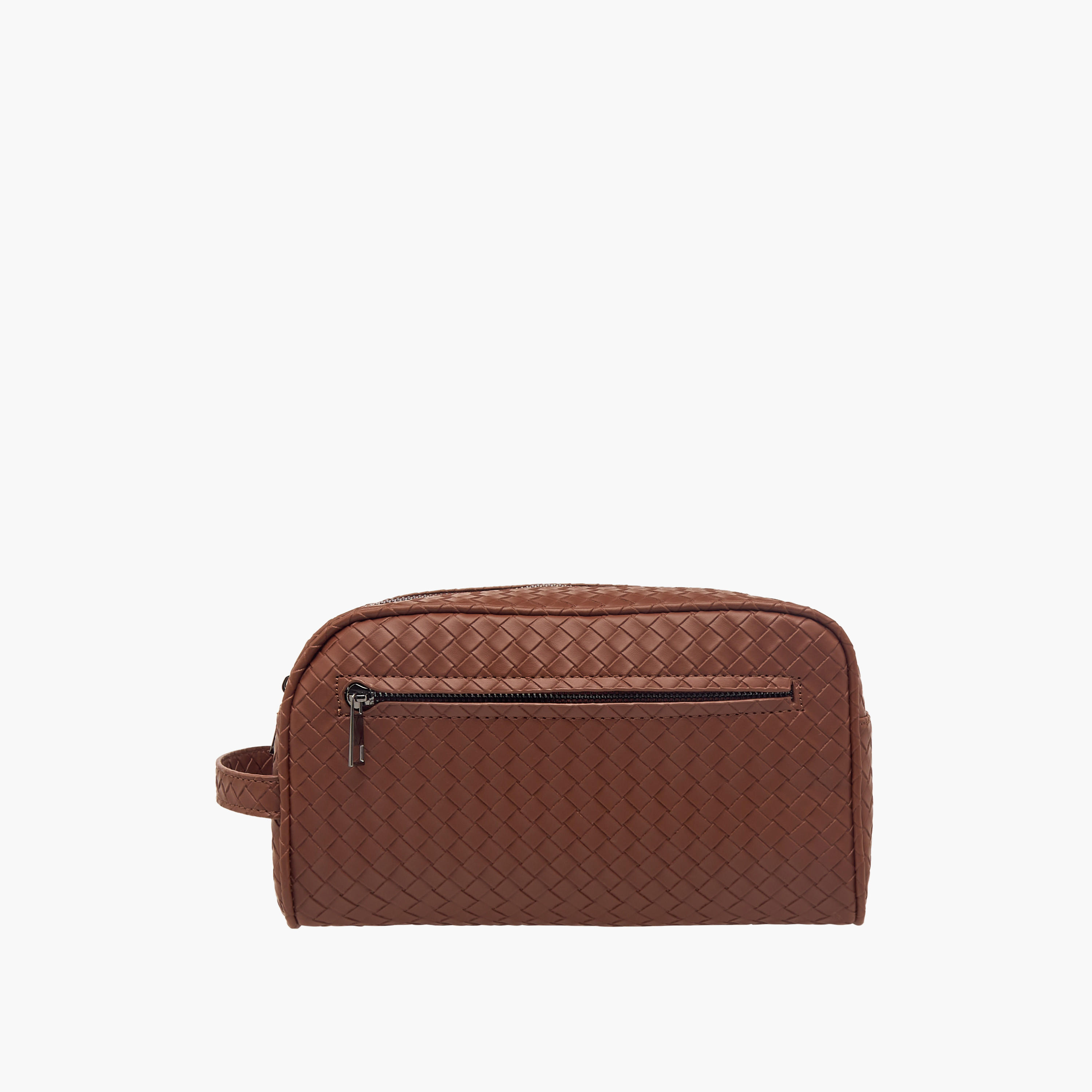 Sasha Textured Pouch with Zip Closure and Handle-beautyandpersonalcare-makeup-brushesandaccessories-makeuppouches-image-1