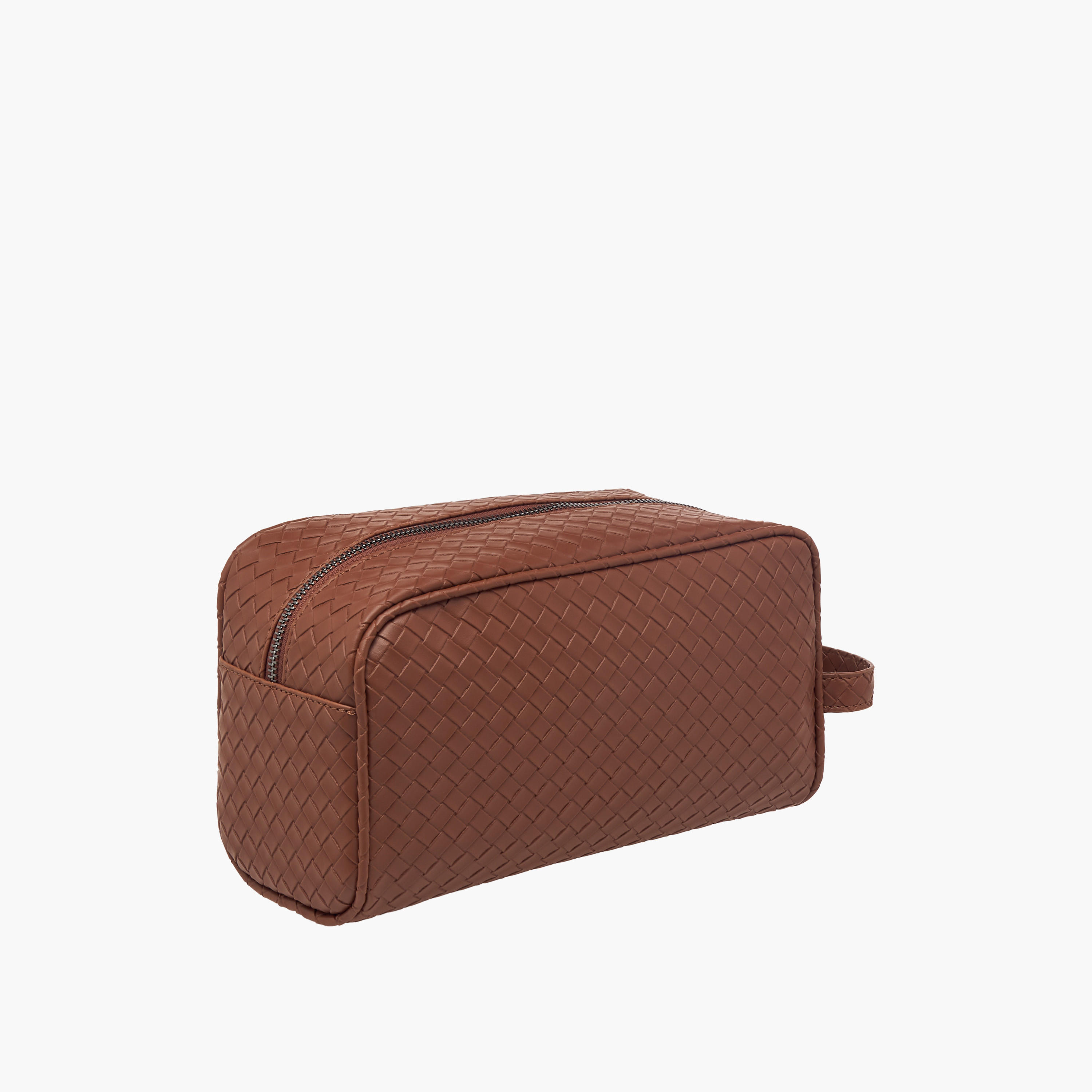 Sasha Textured Pouch with Zip Closure and Handle-beautyandpersonalcare-makeup-brushesandaccessories-makeuppouches-image-2
