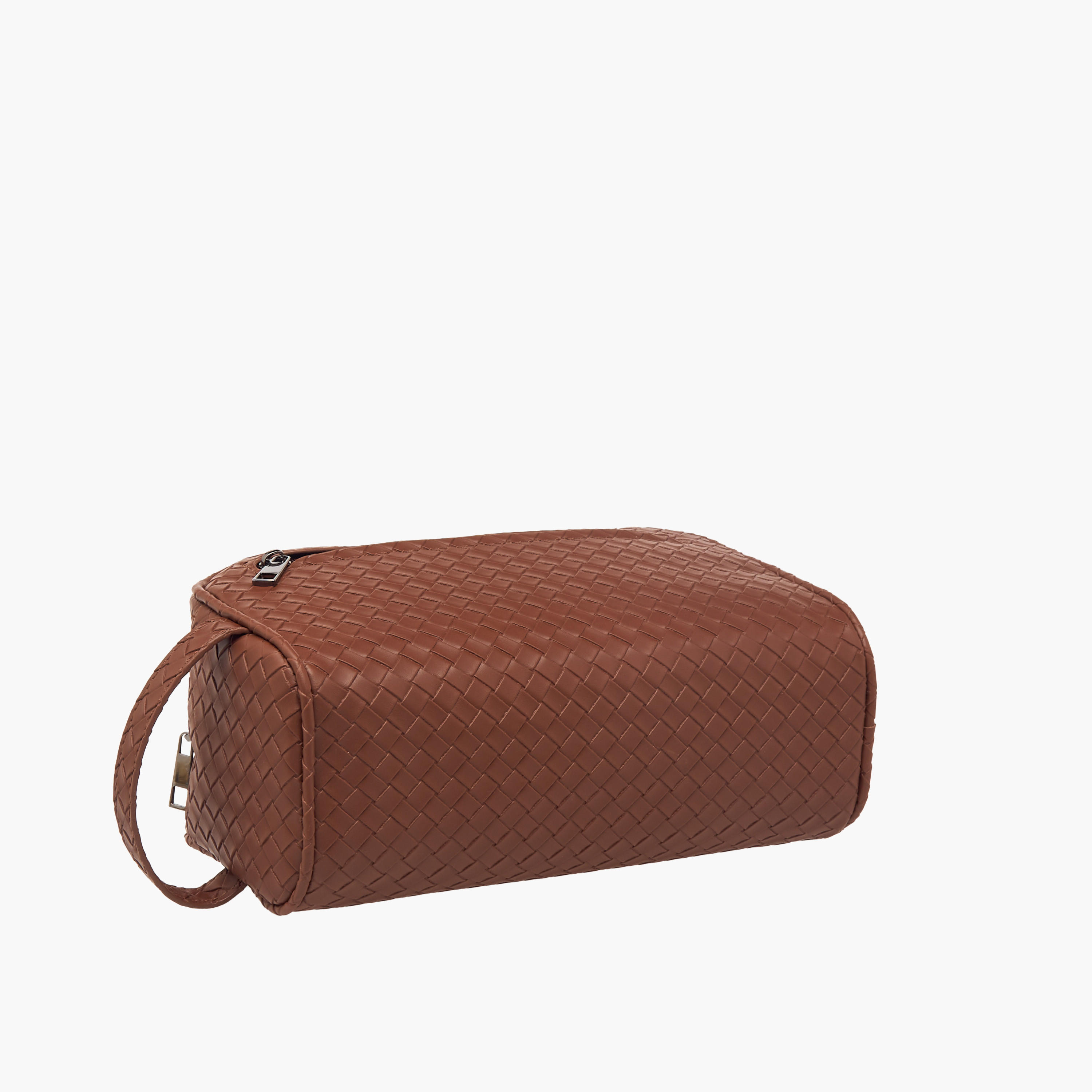 Sasha Textured Pouch with Zip Closure and Handle-beautyandpersonalcare-makeup-brushesandaccessories-makeuppouches-image-3