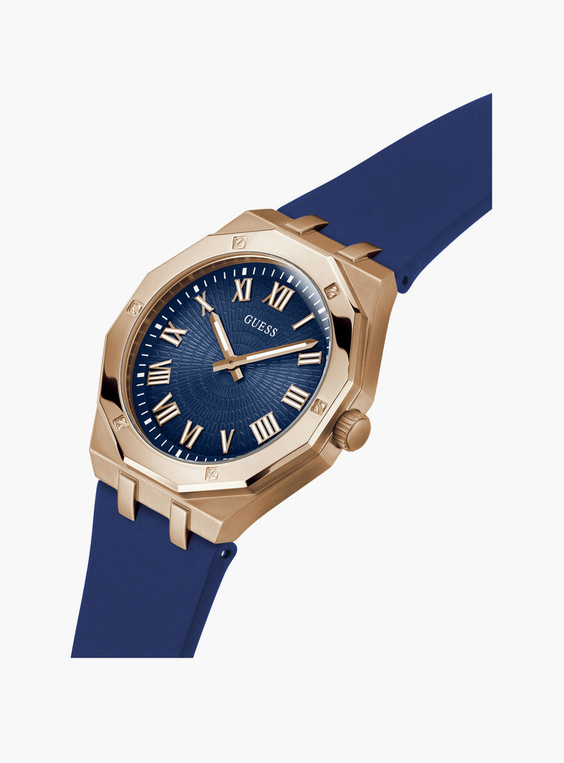 Guess Men's 42 MM Blue Analog Silicone Strap Watch | GW0663G3-men-watchesandjewellery-watches-image-4