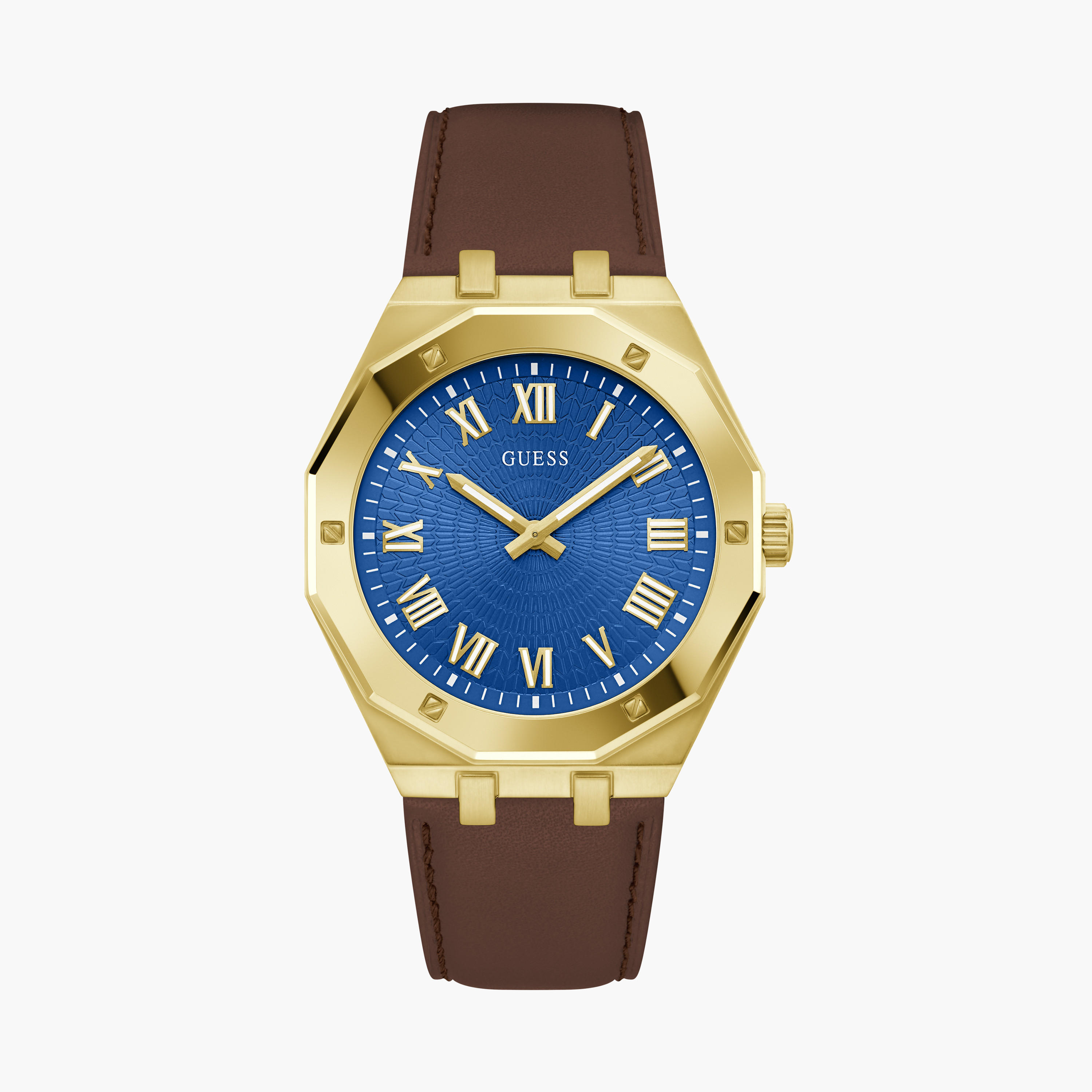 غيس- ساعة رجالية 42 مم تناظرية سوار جلدي باللون البني | GW0663G2-men-watchesandjewellery-watches-image-1
