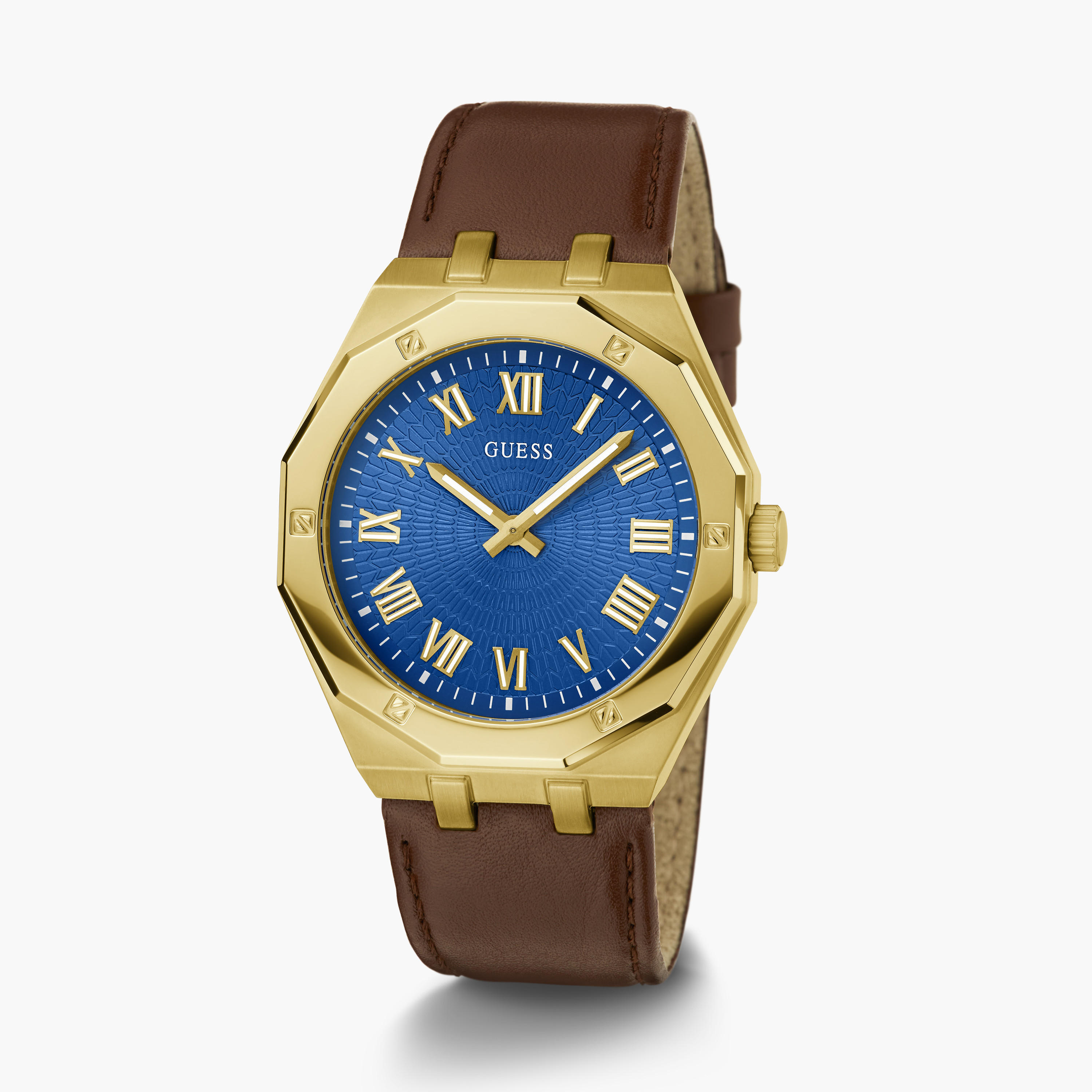 غيس- ساعة رجالية 42 مم تناظرية سوار جلدي باللون البني | GW0663G2-men-watchesandjewellery-watches-image-2