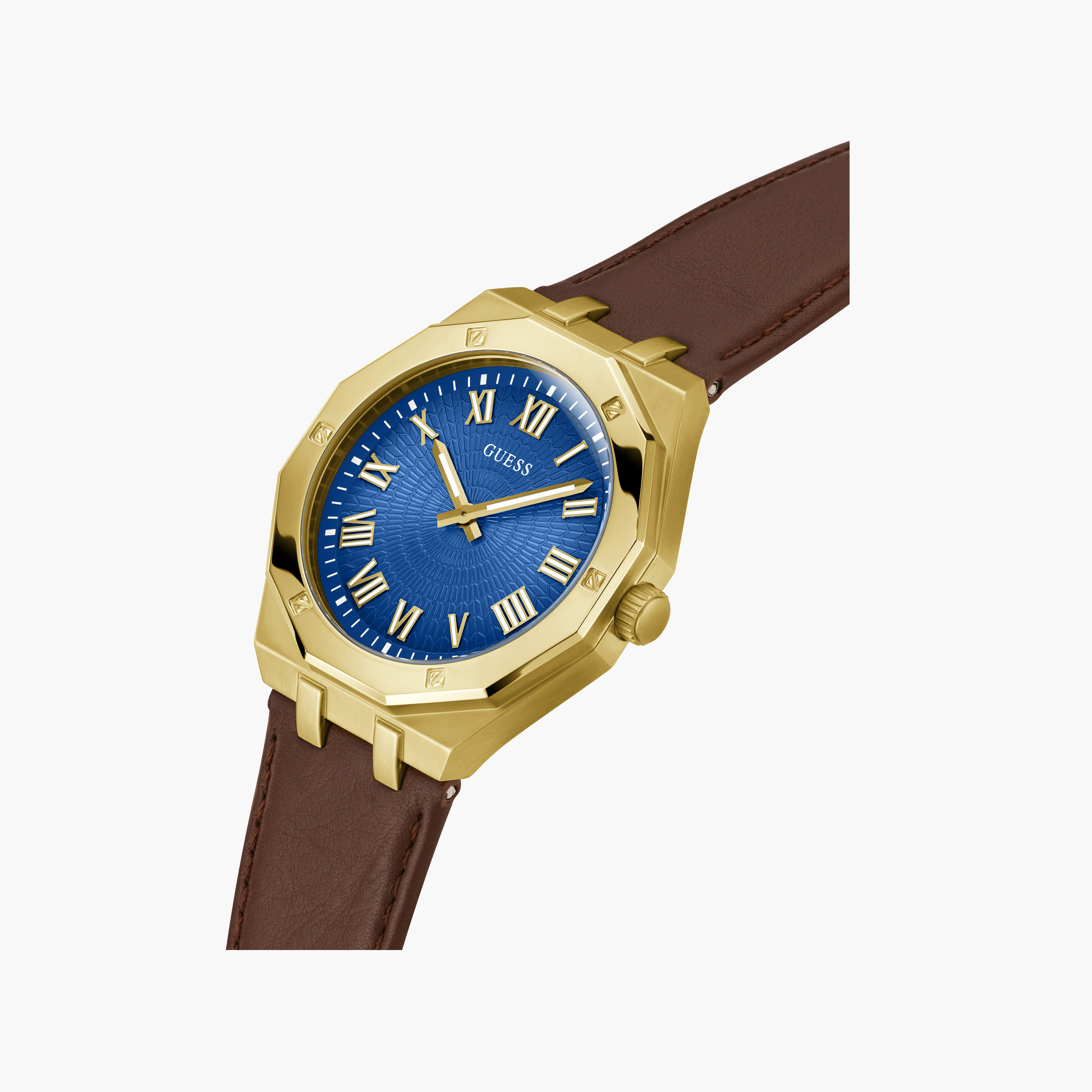 غيس- ساعة رجالية 42 مم تناظرية سوار جلدي باللون البني | GW0663G2-men-watchesandjewellery-watches-image-4