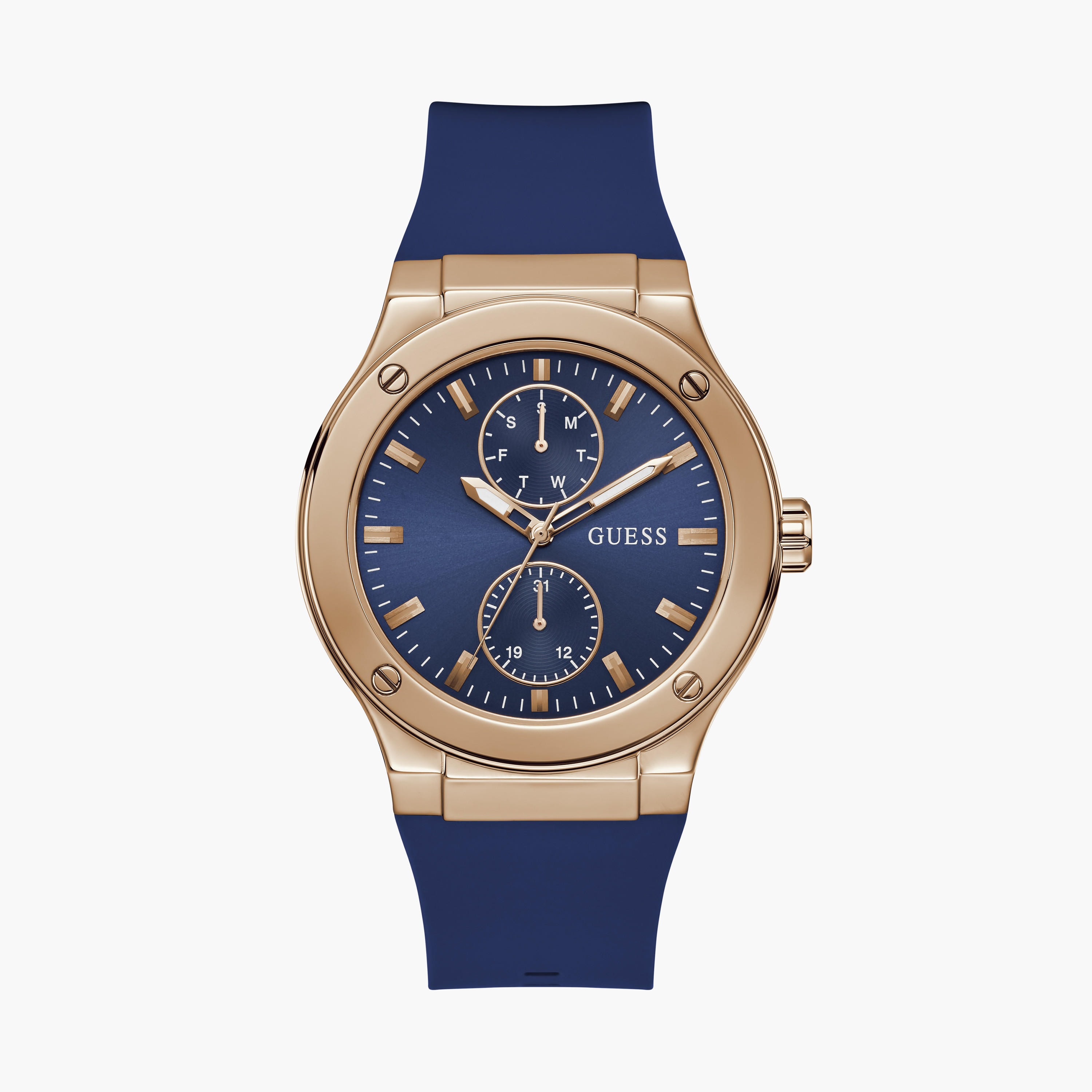غيس- ساعة رجالية 45 مم كرونوغراف سوار سيليكون باللون الأزرق | GW0491G4-men-watchesandjewellery-watches-image-1