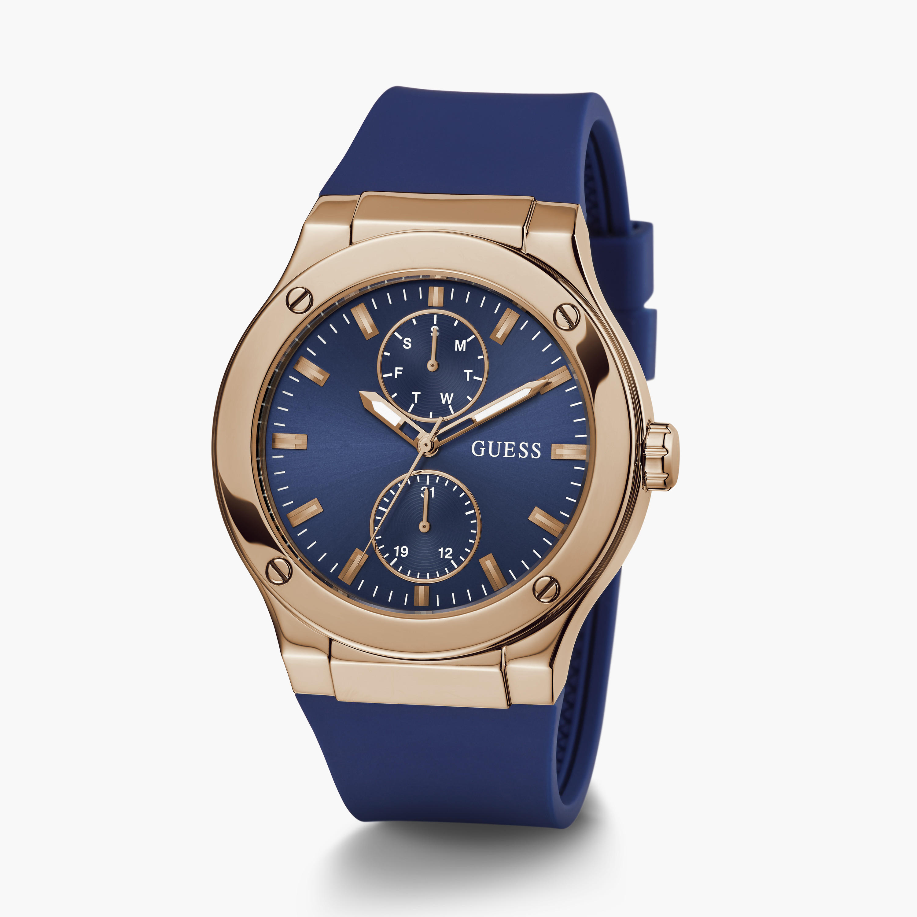 غيس- ساعة رجالية 45 مم كرونوغراف سوار سيليكون باللون الأزرق | GW0491G4-men-watchesandjewellery-watches-image-2
