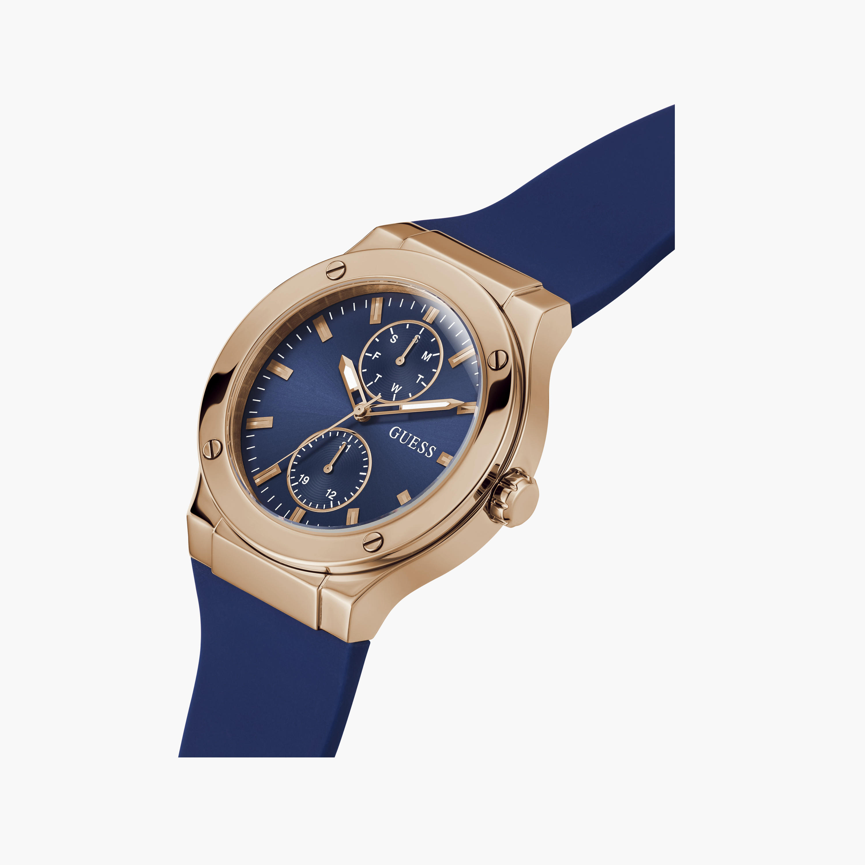 غيس- ساعة رجالية 45 مم كرونوغراف سوار سيليكون باللون الأزرق | GW0491G4-men-watchesandjewellery-watches-image-4