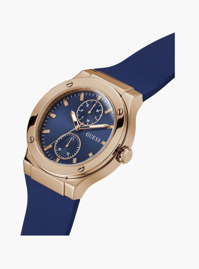 غيس- ساعة رجالية 45 مم كرونوغراف سوار سيليكون باللون الأزرق | GW0491G4-men-watchesandjewellery-watches-image-4