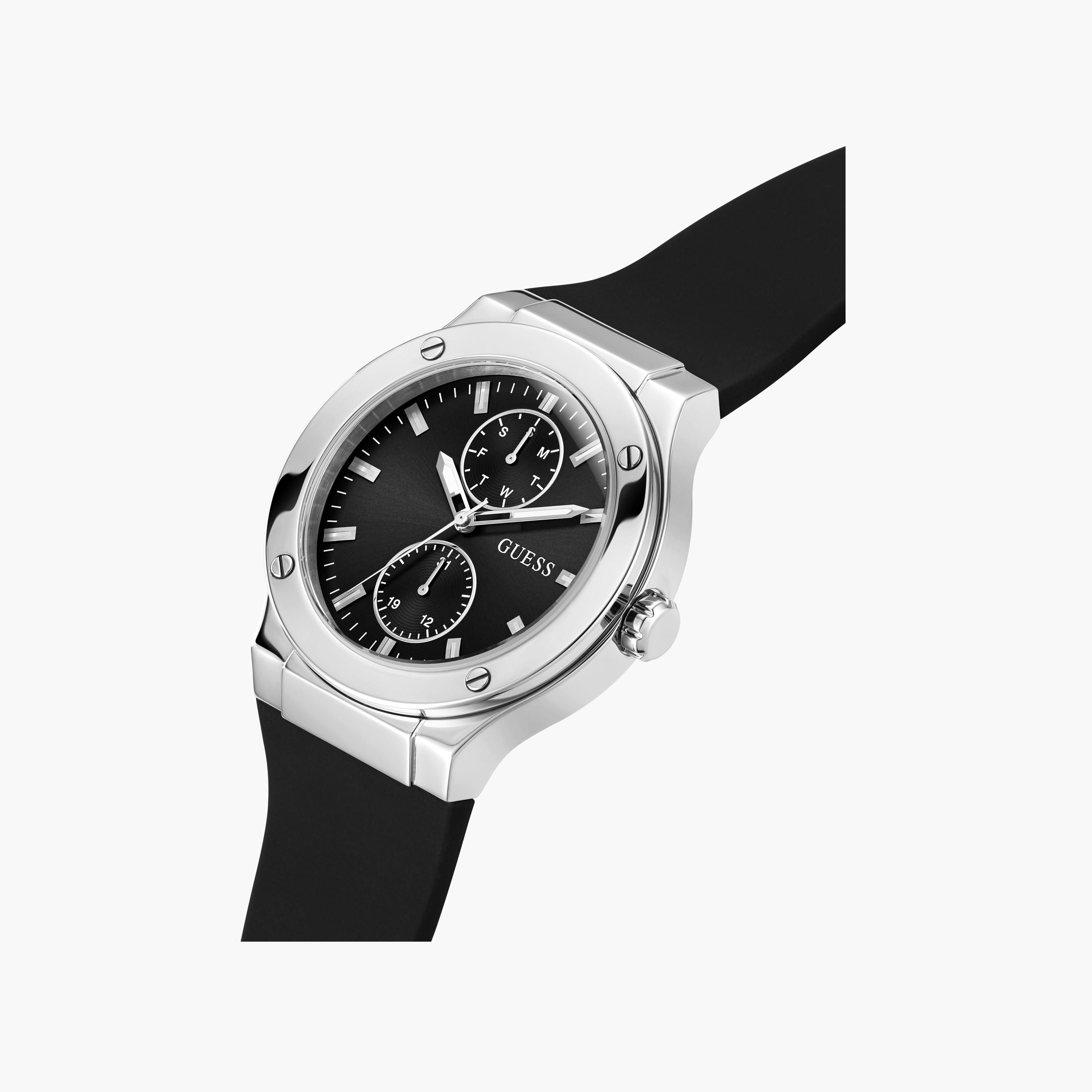 غيس- ساعة رجالية 45 مم كرونوغراف سوار سيليكون باللون الأسود | GW0491G3-men-watchesandjewellery-watches-image-4