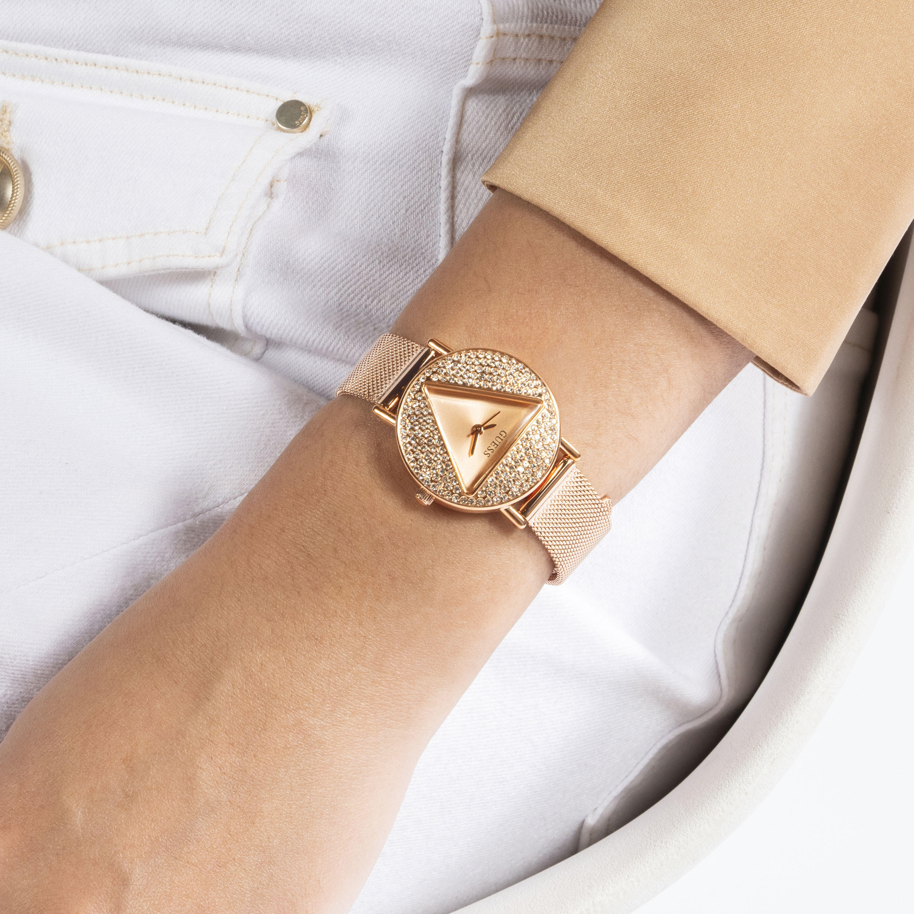 Guess Women's 30 MM Gold Analog Stainless Steel Strap Watch | GW0671L3-women-watchesandjewellery-watches-image-6