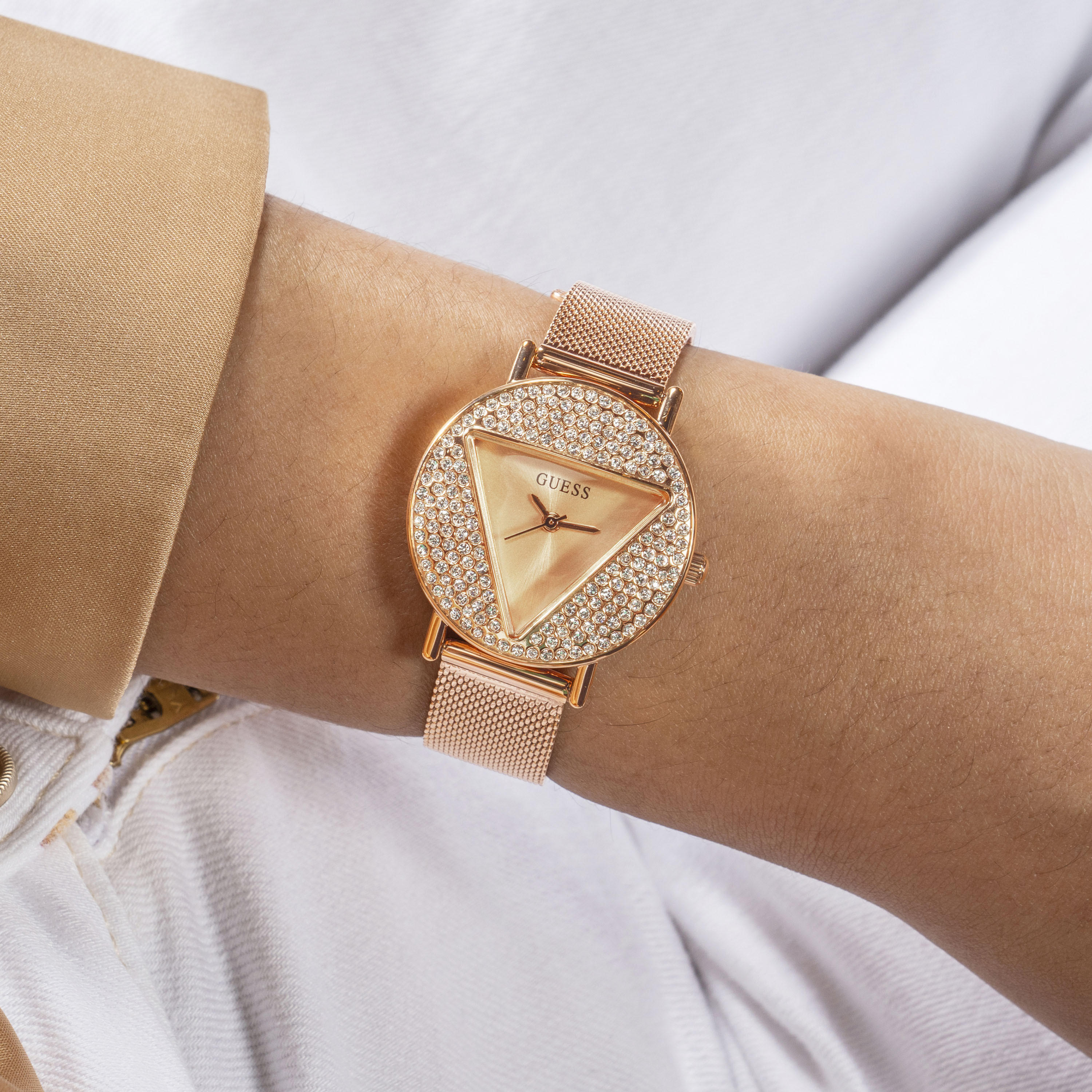 Guess Women's 30 MM Gold Analog Stainless Steel Strap Watch | GW0671L3-women-watchesandjewellery-watches-image-7