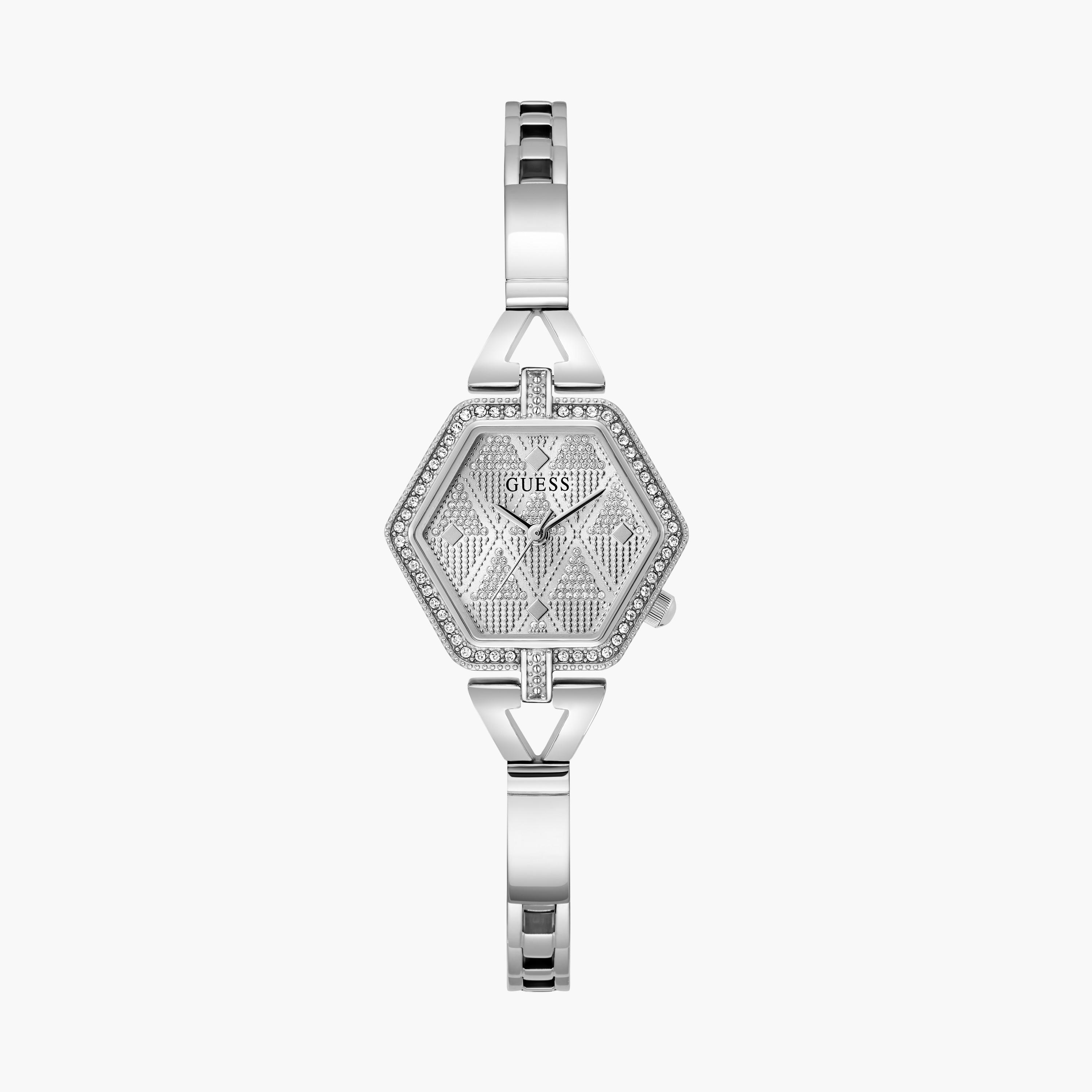 Guess Women's 28 MM Silver Analog Metal Strap Watch | GW0680L1-women-watchesandjewellery-watches-image-1