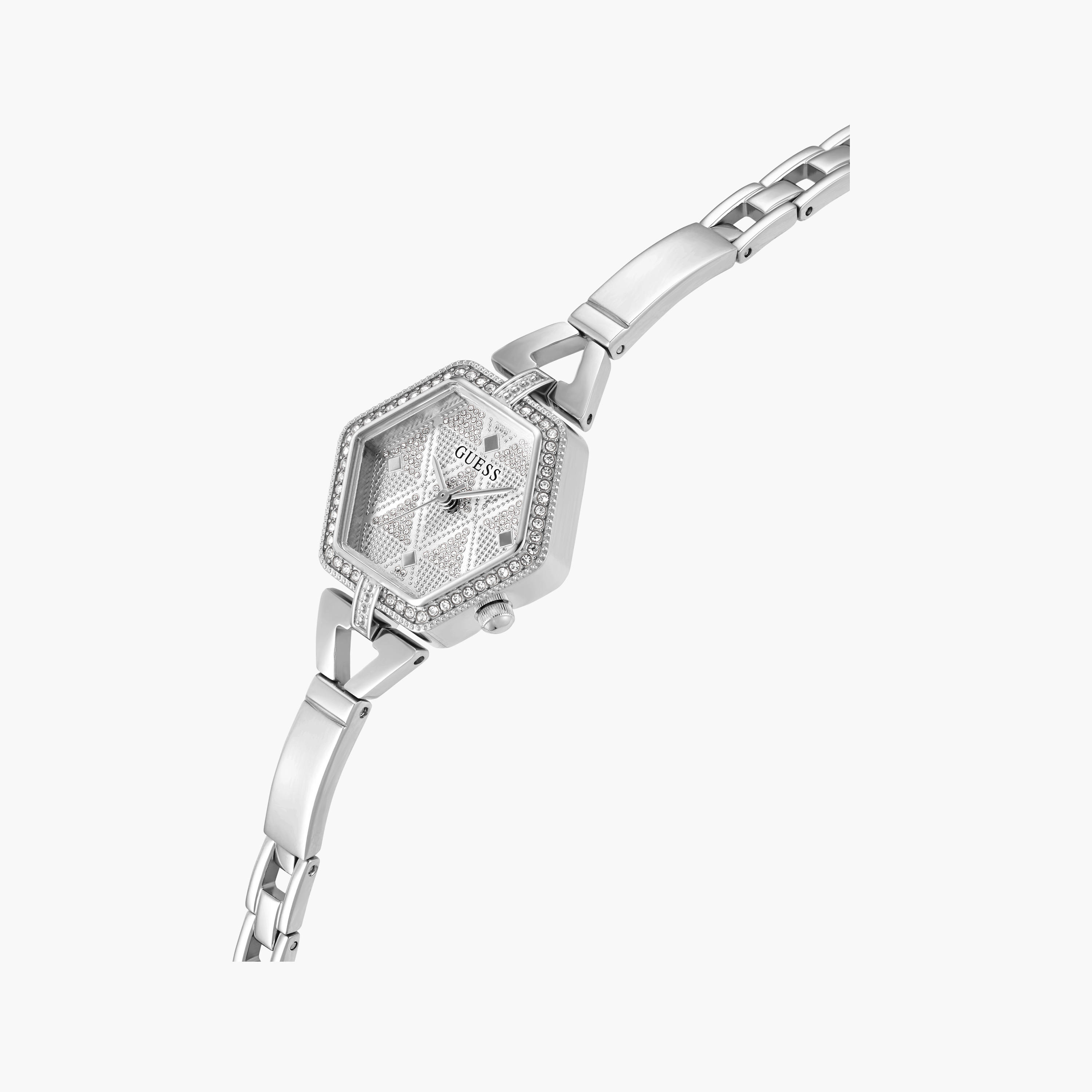 Guess Women's 28 MM Silver Analog Metal Strap Watch | GW0680L1-women-watchesandjewellery-watches-image-4
