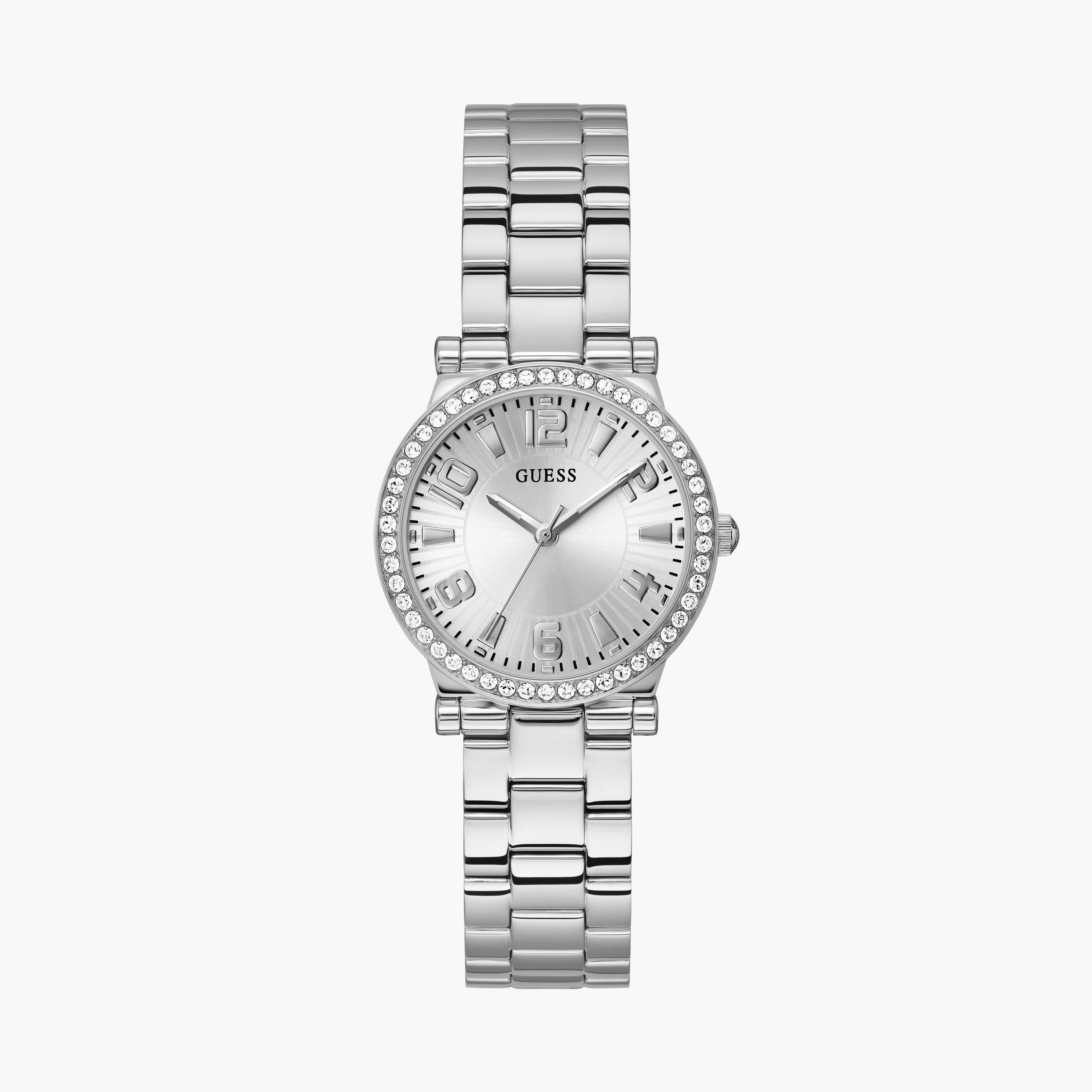 Guess Women's 32 MM Silver Analog Metal Strap Watch | GW0686L1-women-watchesandjewellery-watches-image-1