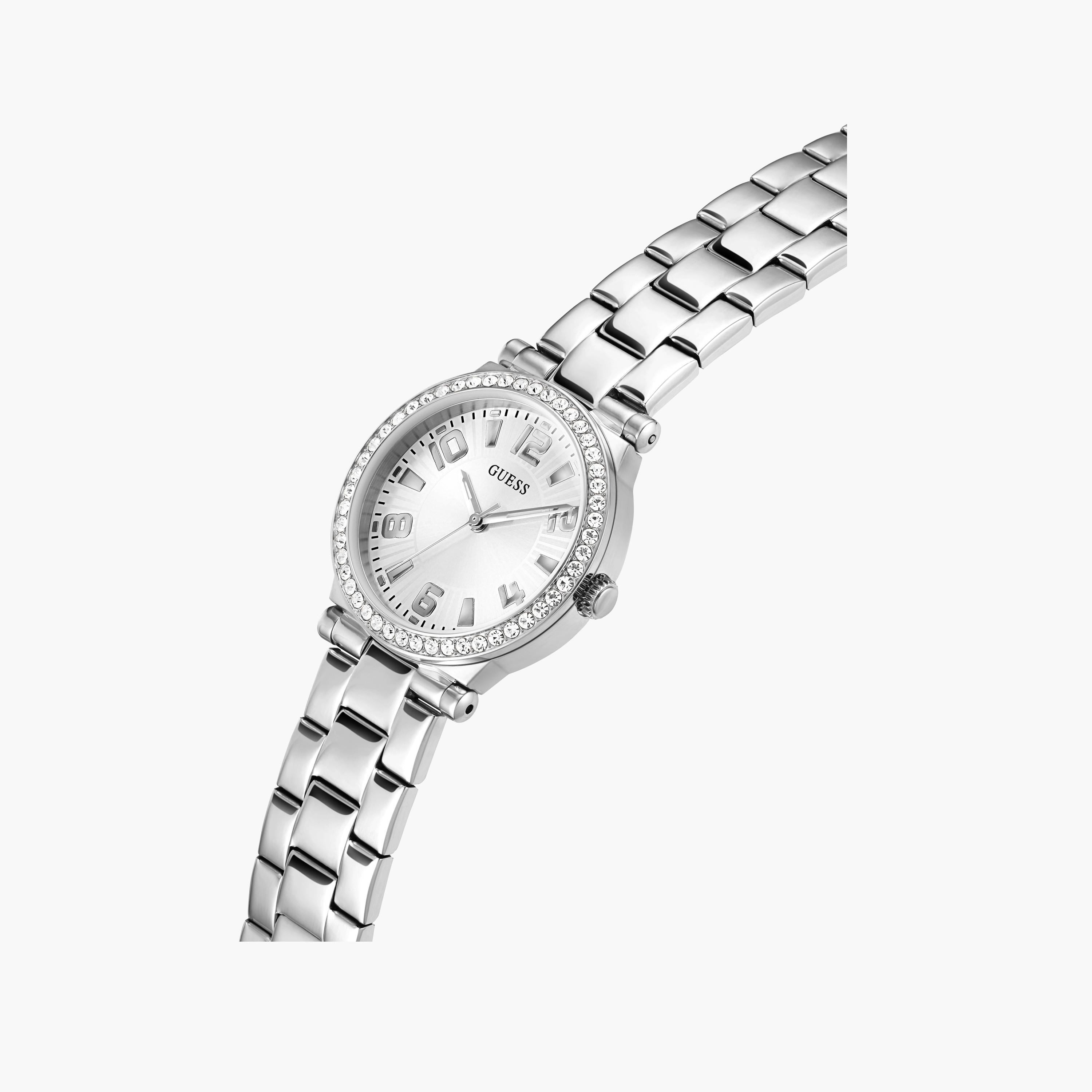 Guess Women's 32 MM Silver Analog Metal Strap Watch | GW0686L1-women-watchesandjewellery-watches-image-4