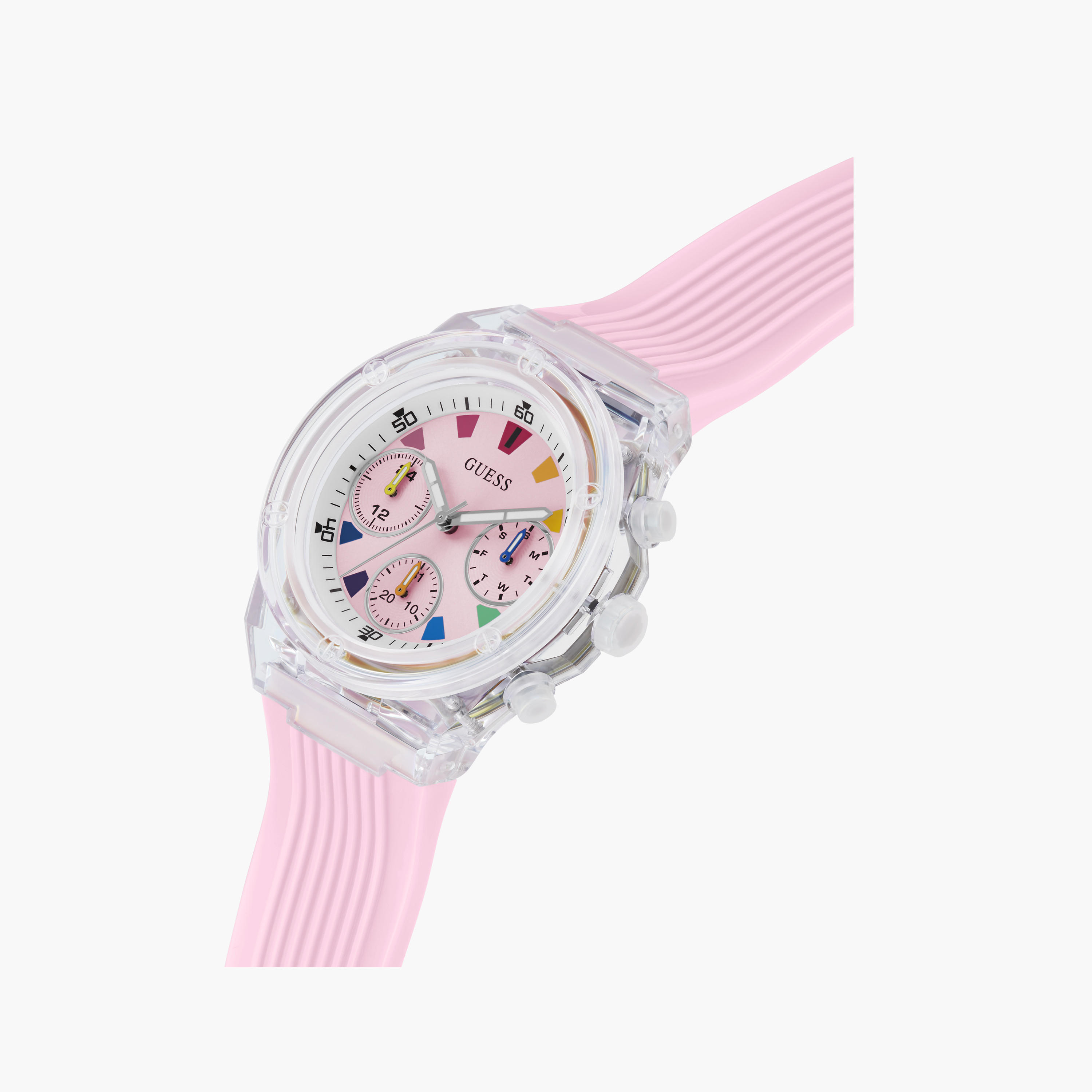 غيس- ساعة النسائية سوار سيليكون 39 مم باللون الوردي | GW0438L7-women-watchesandjewellery-watches-image-4