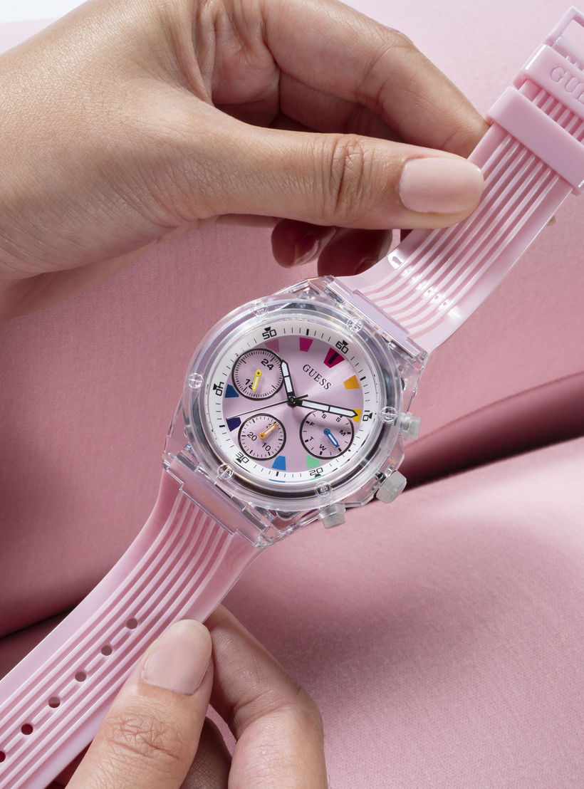 Guess Women's 39 MM Pink Chronograph Silicone Strap Watch | GW0438L7-women-watchesandjewellery-watches-image-8