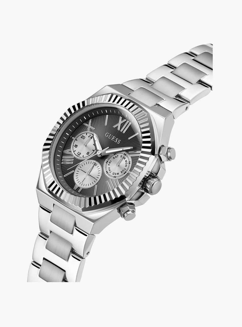 Guess Men's 44 MM Silver Chronograph Metal Strap Watch | GW0703G1-men-watchesandjewellery-watches-image-4
