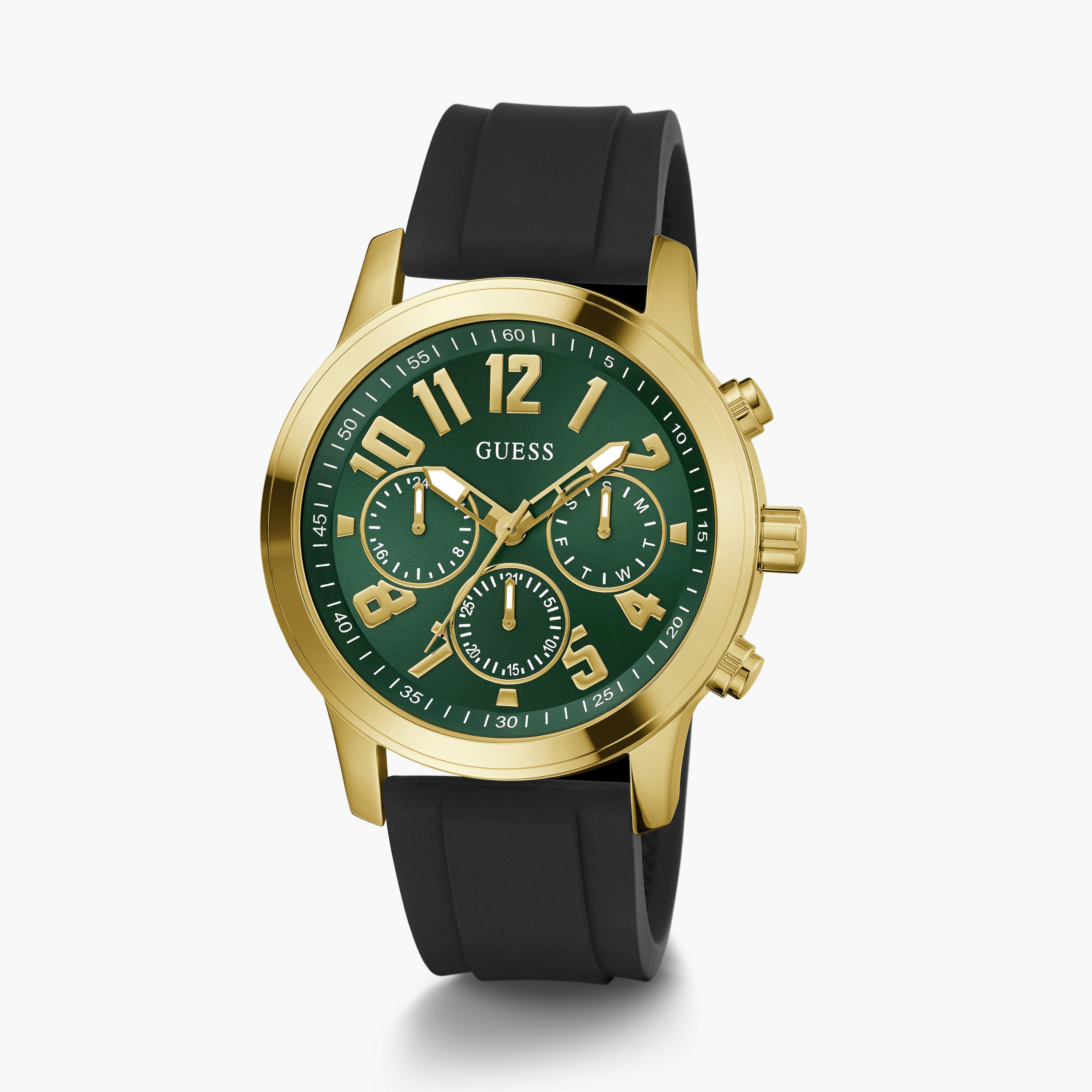 غيس- ساعة رجالية كرونوغراف سوداء 44 مم سوار سيليكون | GW0708G2-men-watchesandjewellery-watches-image-2