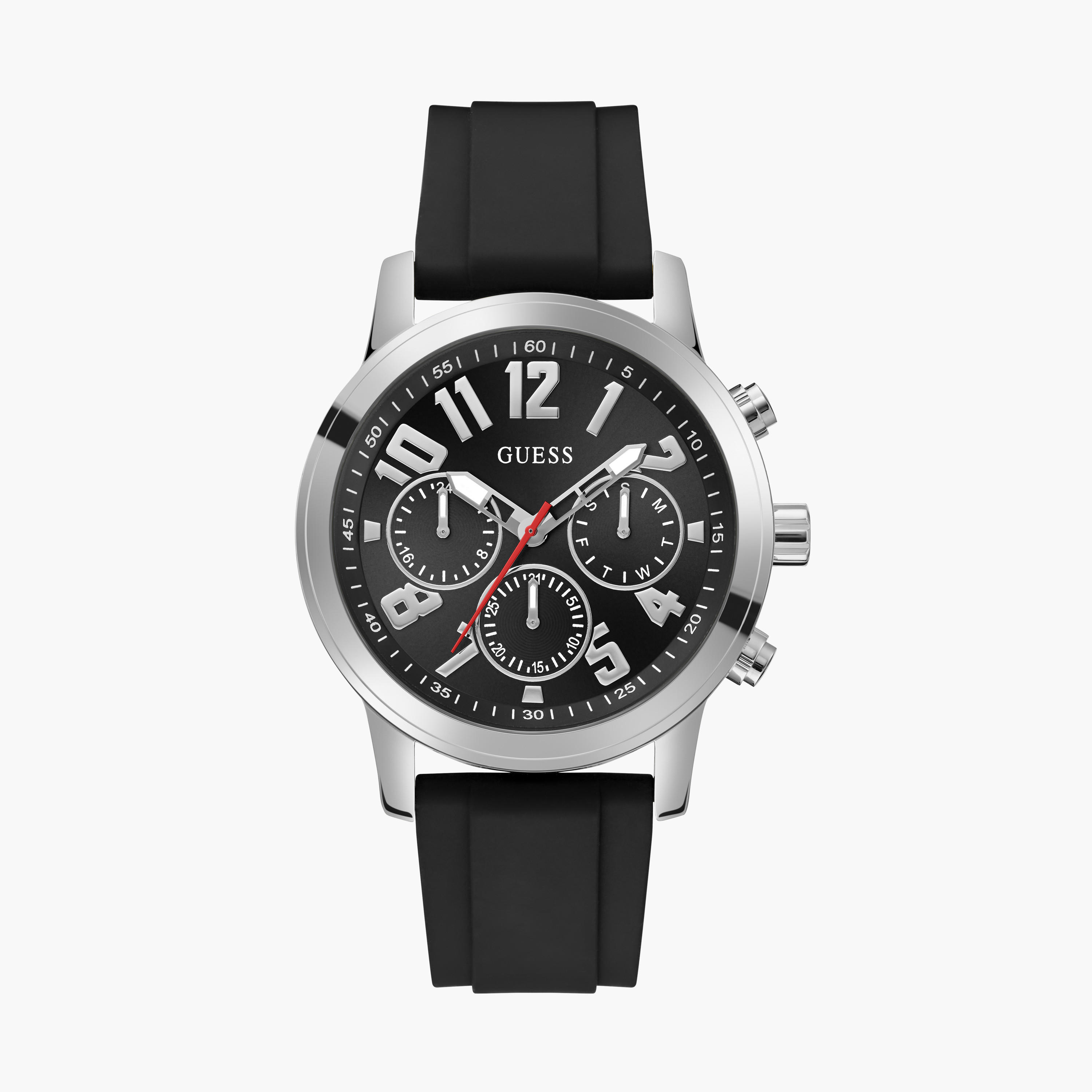 غيس- ساعة رجالية كرونوغراف سوداء 44 مم سوار سيليكون | GW0708G1-men-watchesandjewellery-watches-image-1