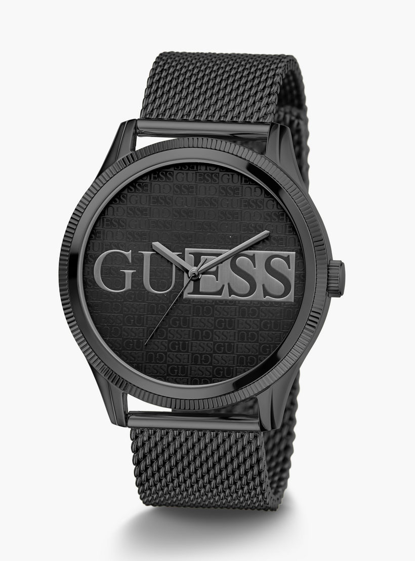 Guess Men's 44 MM Black Analog Mesh Strap Watch | GW0710G3-men-watchesandjewellery-watches-image-2