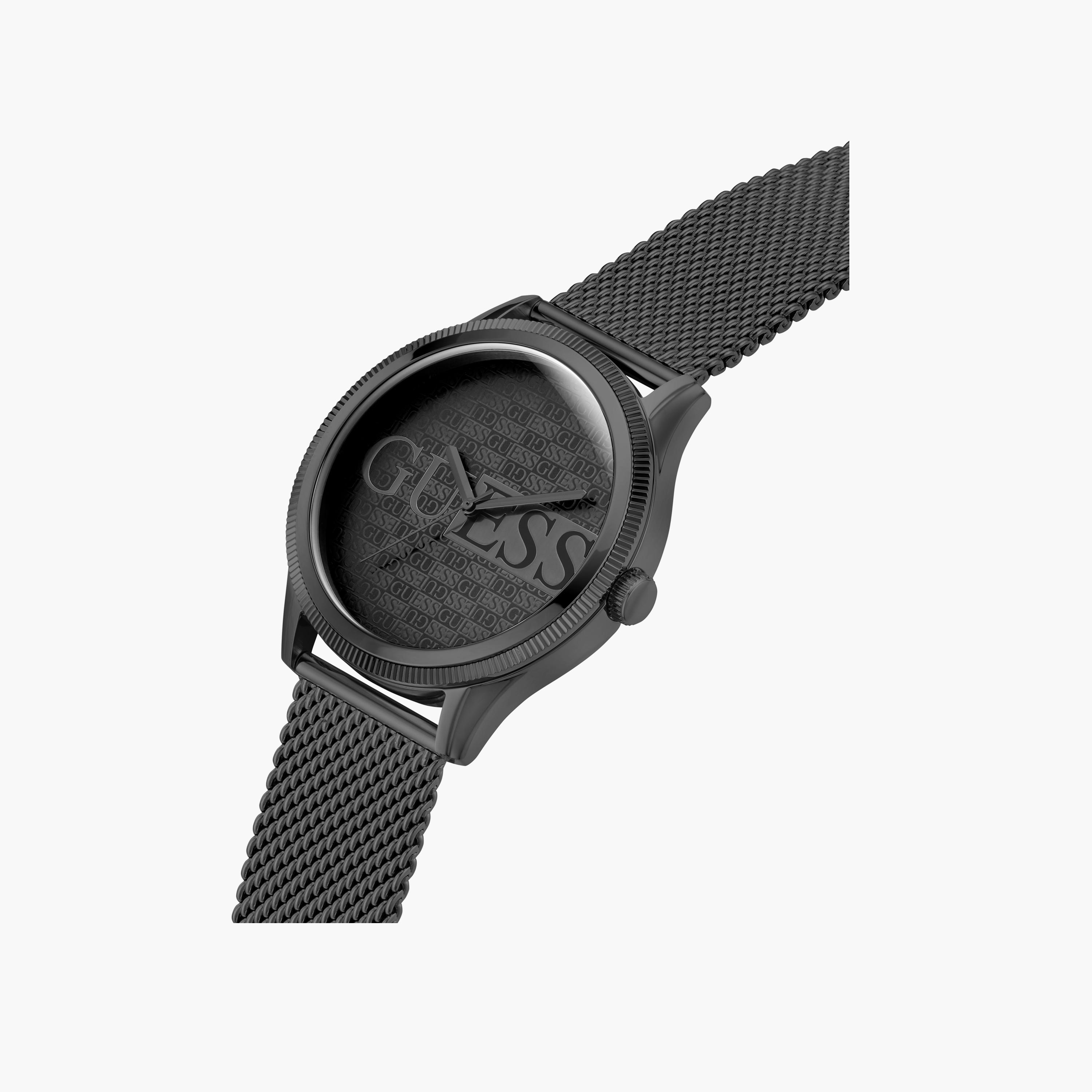 Guess Men's 44 MM Black Analog Mesh Strap Watch | GW0710G3-men-watchesandjewellery-watches-image-4