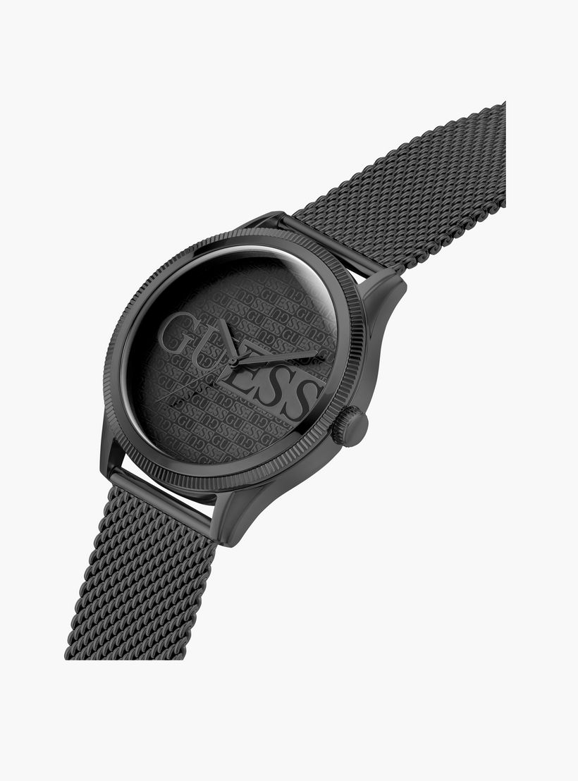 Guess Men's 44 MM Black Analog Mesh Strap Watch | GW0710G3-men-watchesandjewellery-watches-image-4