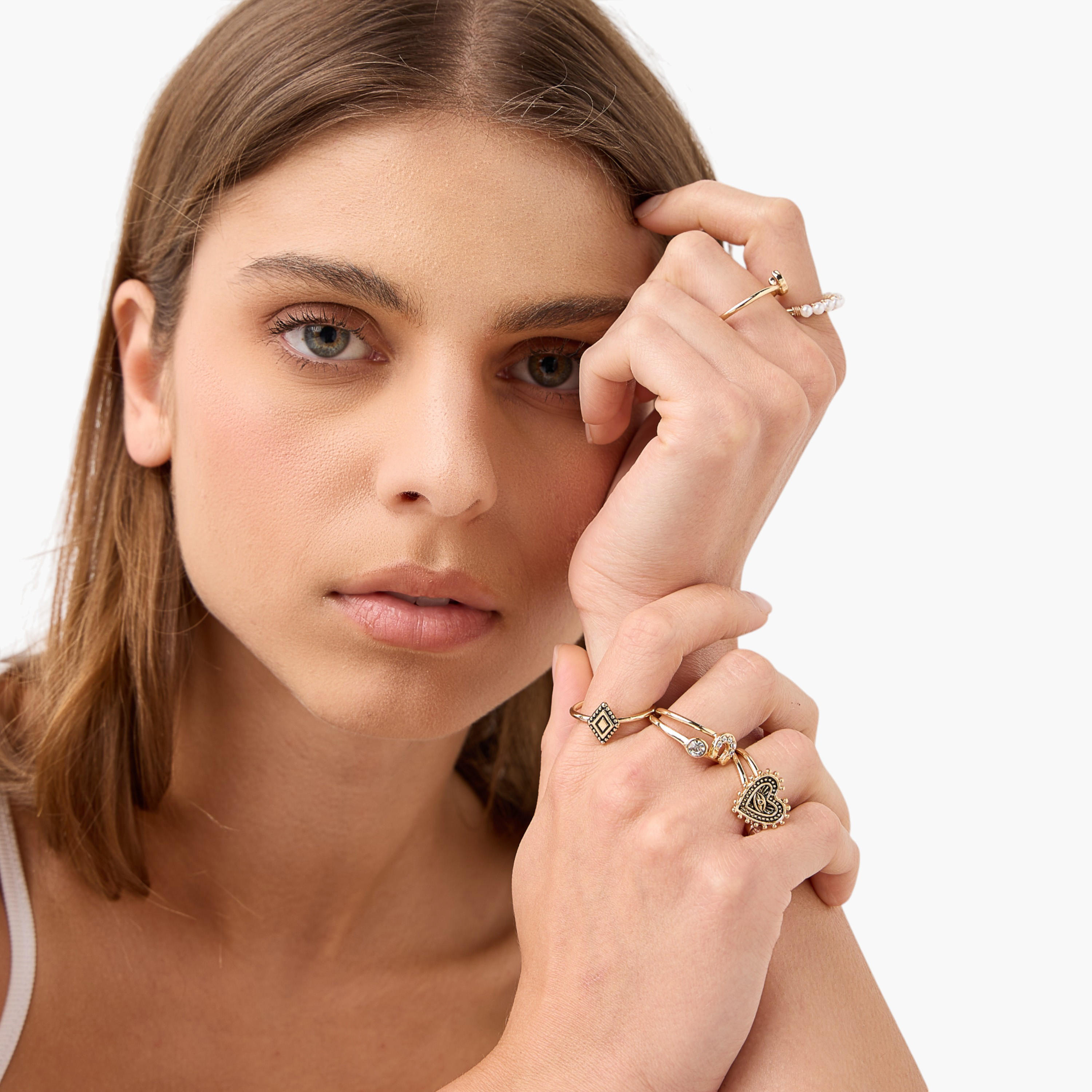 مجموعة خواتم متنوعة 7 قطع - L-XL-women-watchesandjewellery-jewellery-rings-image-2