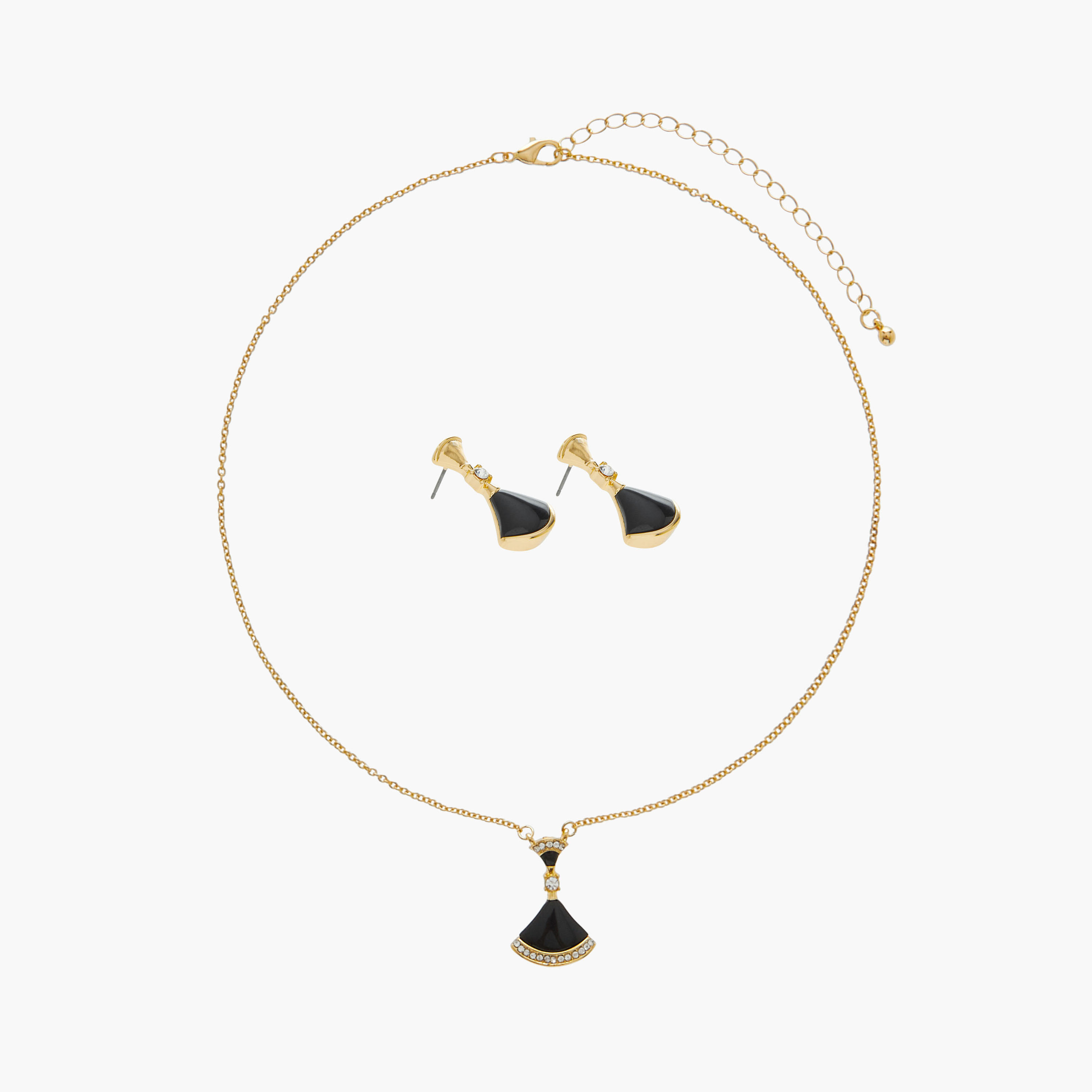 Studded Pendant Necklace and Earrings Set-women-watchesandjewellery-jewellery-jewellerysets-image-1