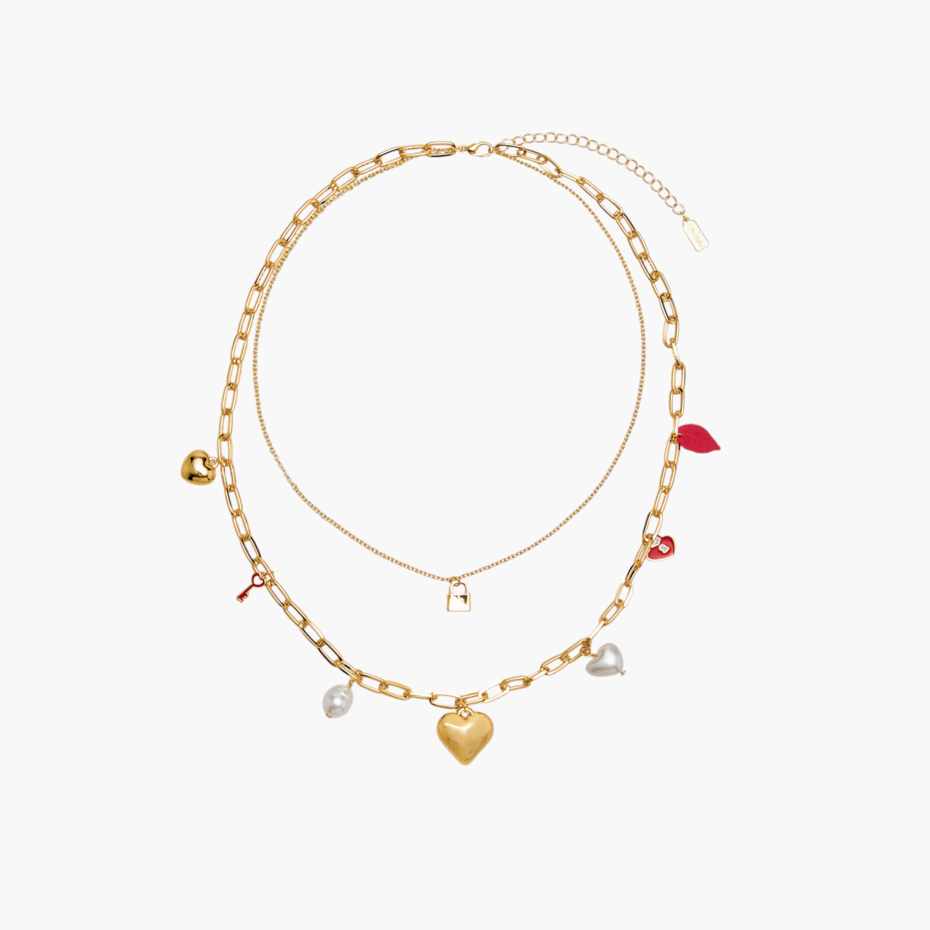 قلادة متعددة الطبقات بمشبك إغلاق ودلايات-women-watchesandjewellery-jewellery-necklacesandpendants-image-1