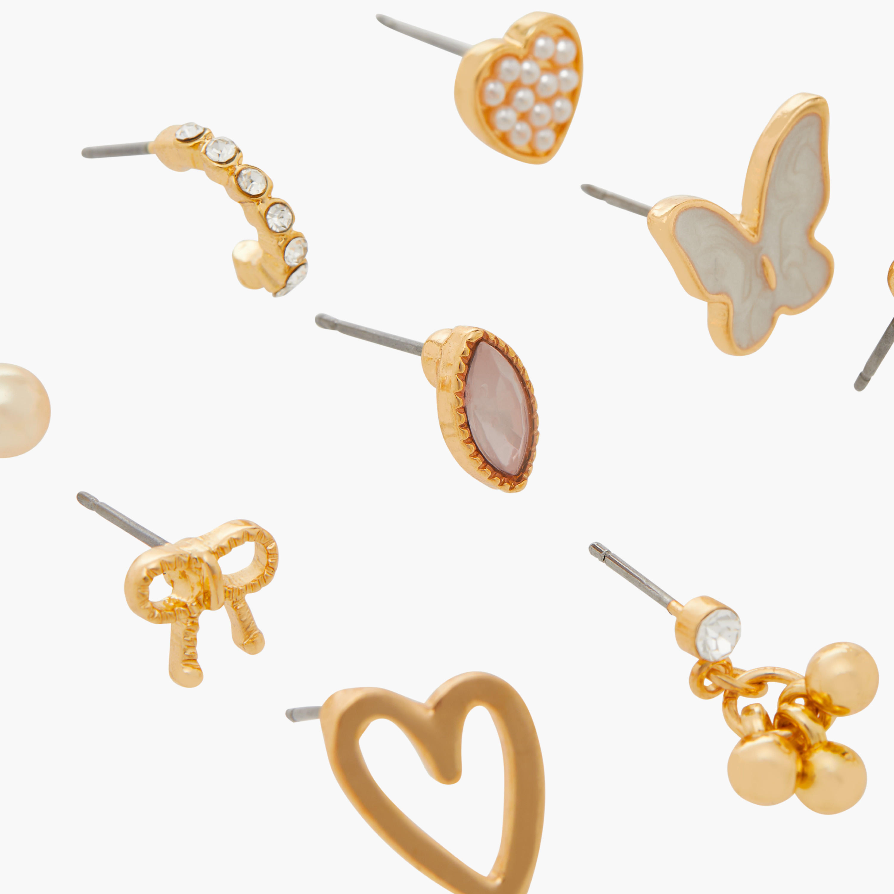 حلقان متنوعة بمكبس إغلاق خلفي - مجموعة من 9-women-watchesandjewellery-jewellery-earrings-image-4