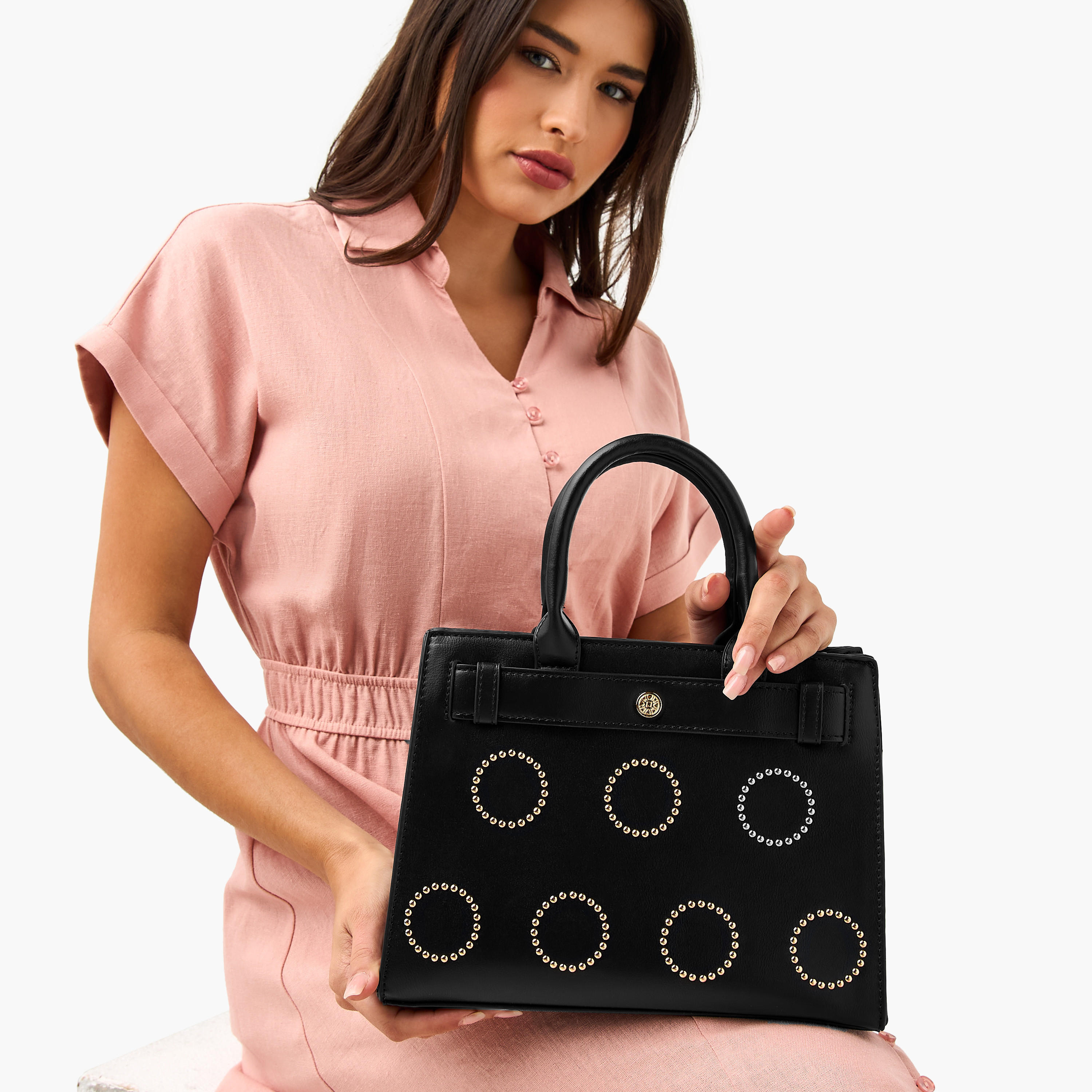 شنطة توتي مزينة بسحاب إغلاق وحزام قابل للفصل من ساشا-women-bagsandwallets-handbags-image-8