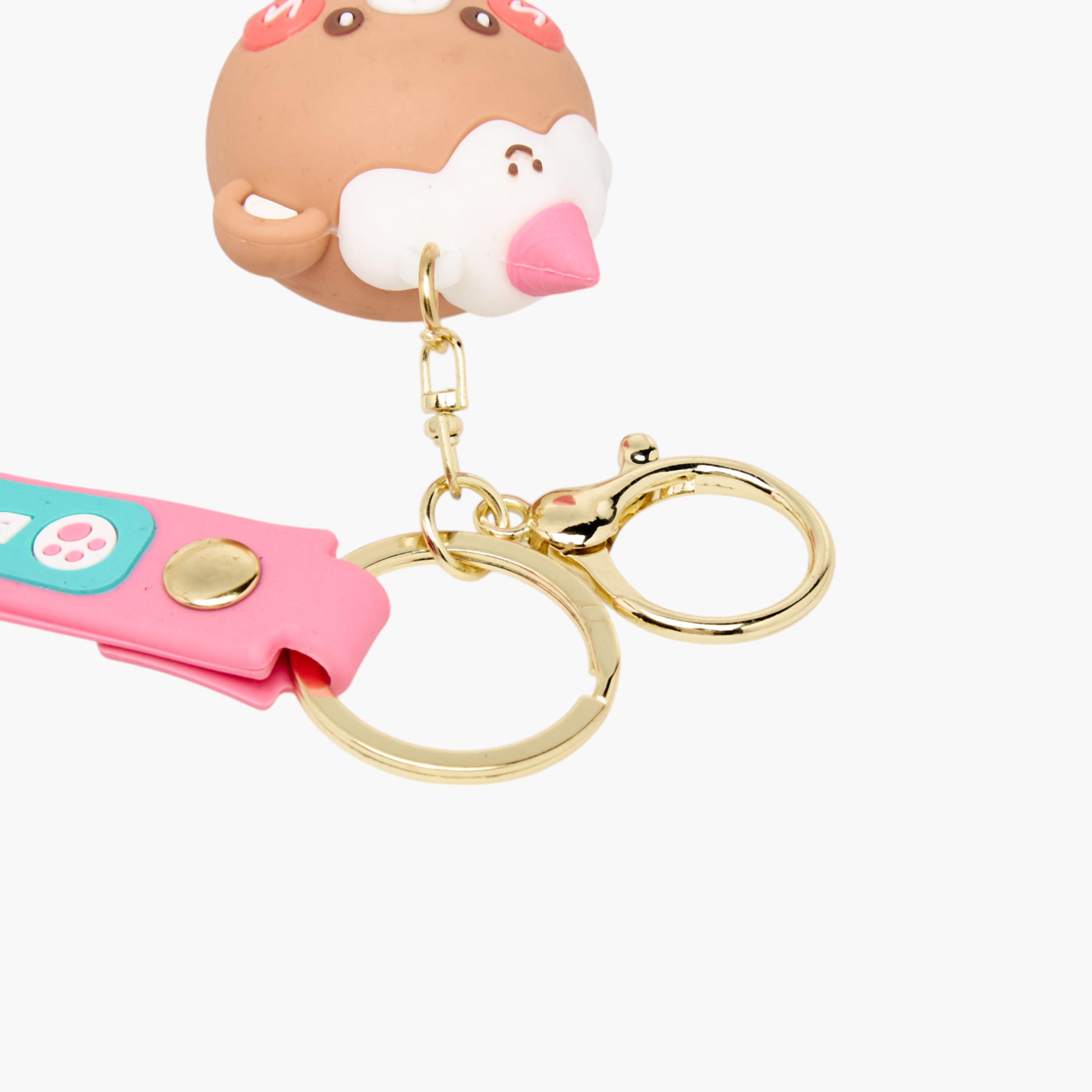 سلسلة مفاتيح بتصميم دب مع حزام وخطاف-girls-accessories-keyringsandbagcharms-image-3